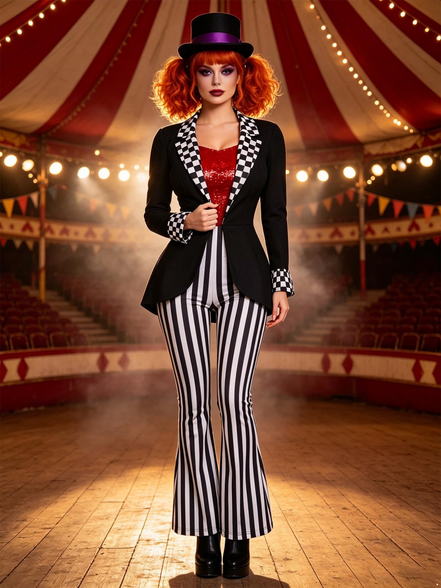 TTAO Donna Vestito Di Danza Di Carnevale Tuta Circo Costume Per Halloween