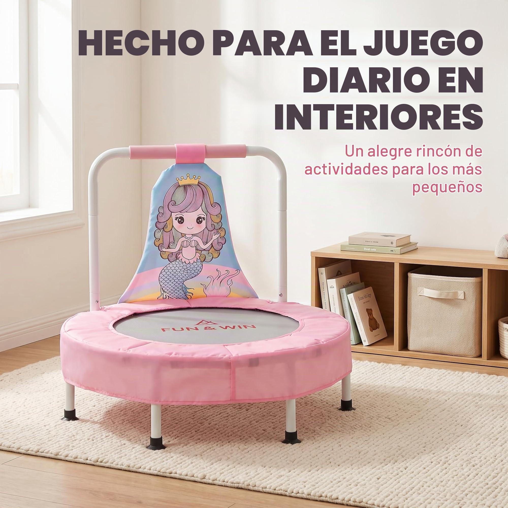 Trampolín para bebé, mini cama elástica para niños, interior y exterior, para niños de 6 meses a 3 años