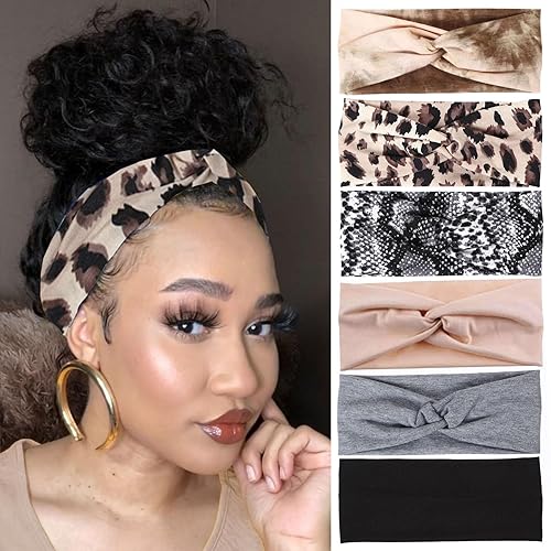 XTREND 6 diademas para mujer, trenzadas, elásticas, para yoga, entrenamiento, antideslizantes, para sudor, suaves, color sólido, simple, versátil,