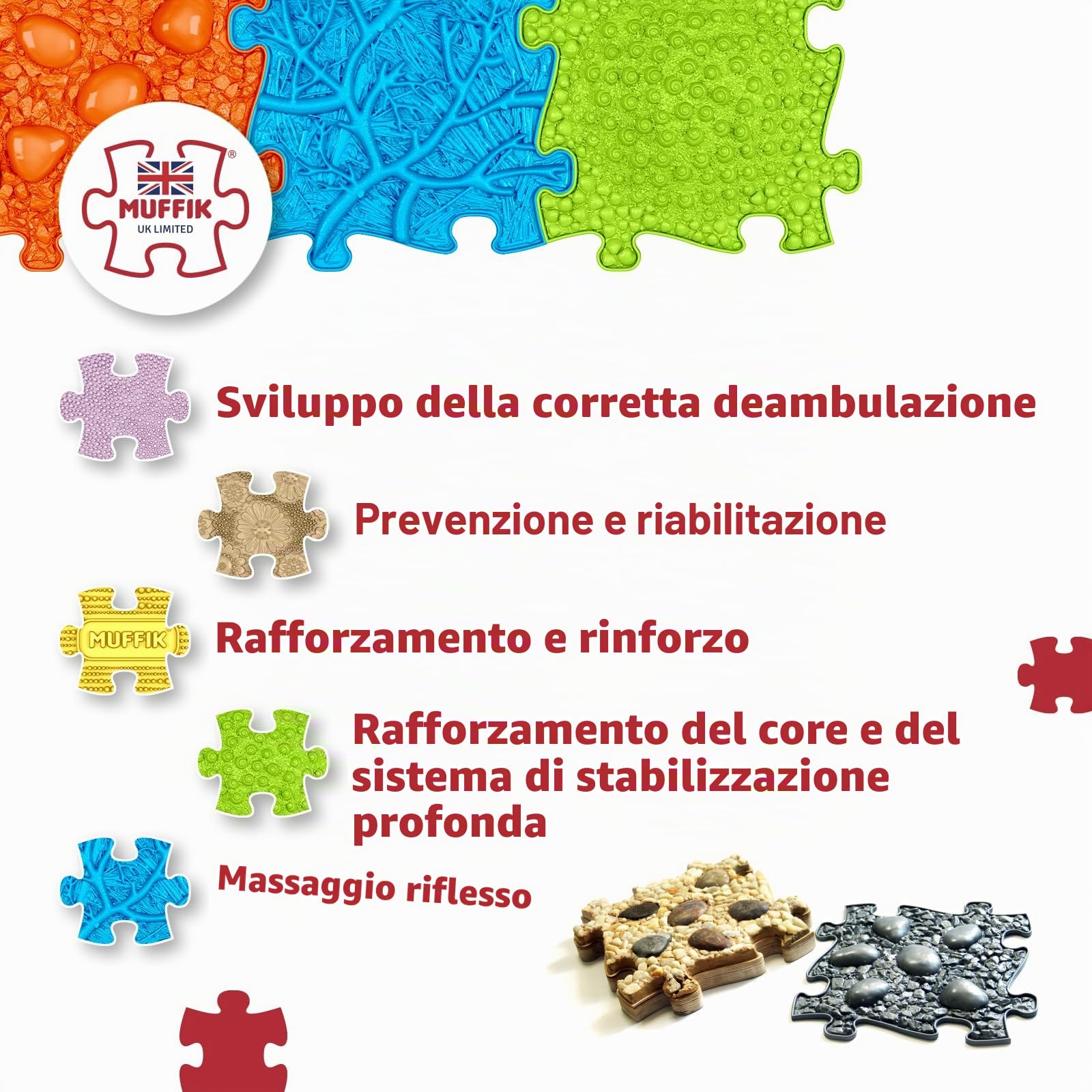 Piastrelle Sensoriali Modulari in PVC "Baby" – 6 Pezzi