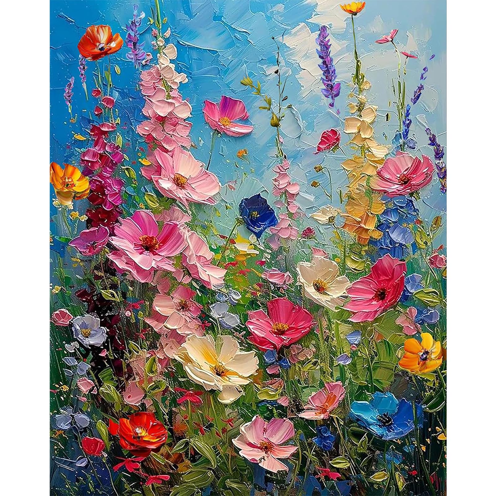 Fountor Wildflowers Paint by Numbers for Adults, Flowers Adult Paint by Numbers Canvas Kits Without Frame - 40x50 cm, DIY Acrylic Painting Kit for Gifts Home Wall Decor
