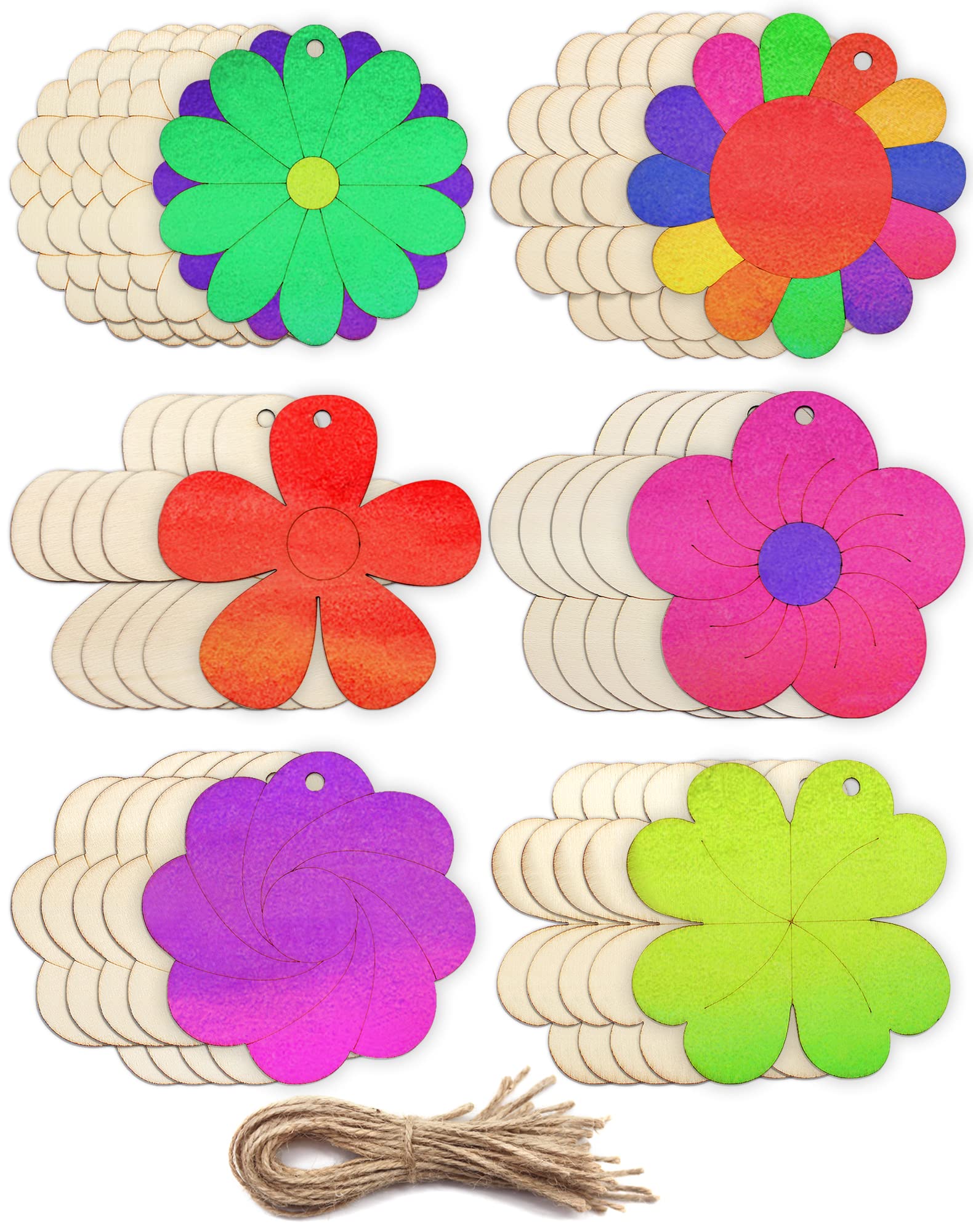 Fiore Legno Spina Fiore Carne Tunnel Hippie Goa Corno Osso - Foto 2