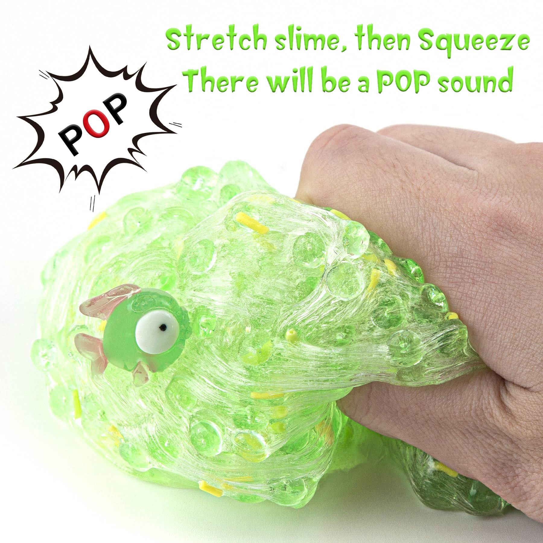 Okaybee Slime Vert Avec Perles 100 Ml – Doux Et Croustillant – Jouet Sensoriel Anti-Stress Sans Parfum Pour Enfants Dès 3 Ans