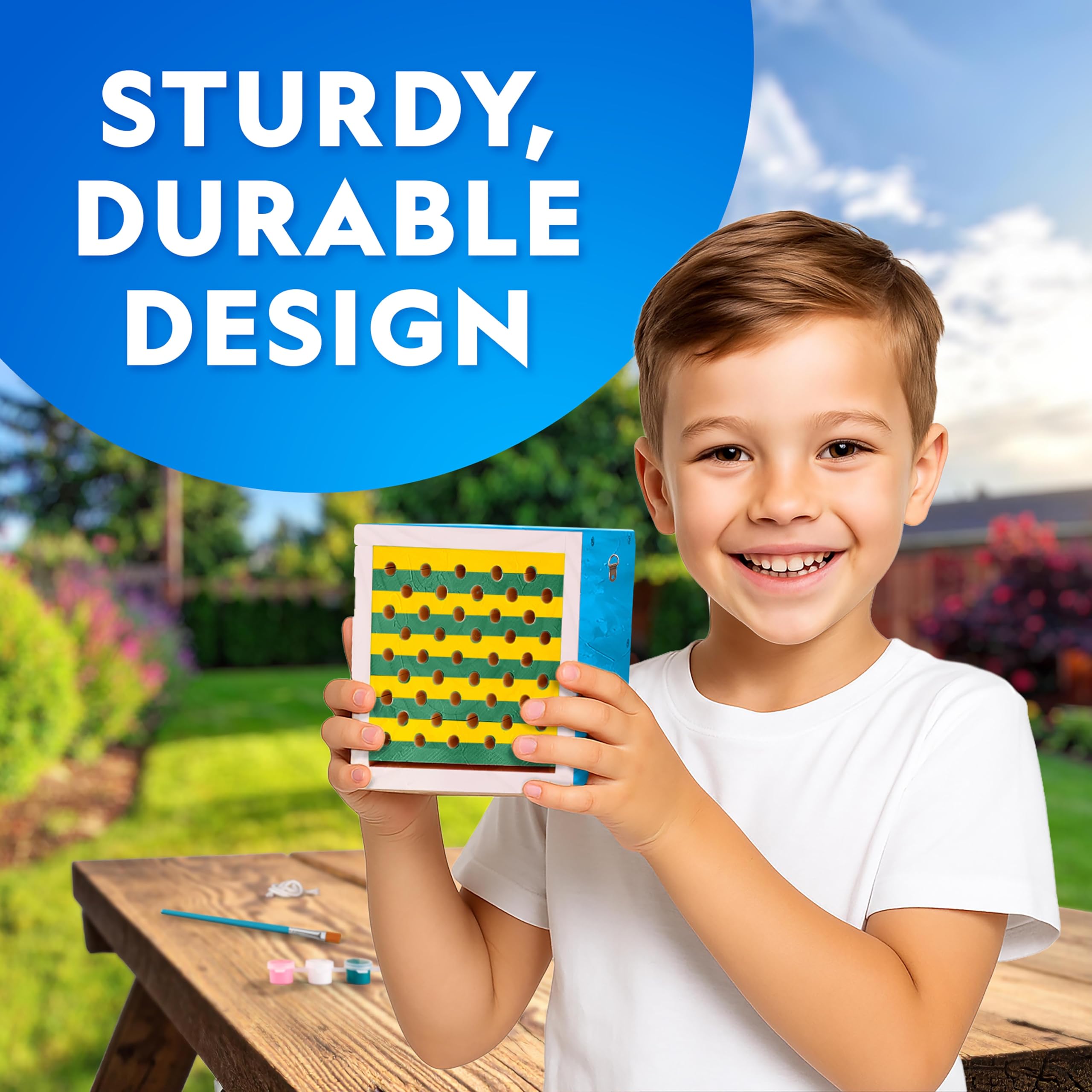 National Geographic Build a Bee Habitat Craft Kit for Kids – Paint & Build a House for Mason Bees, Outdoor Arts & Crafts, Nature Learning Activity, DIY Pollinator Garden Craft, Solitary Bee Hotel - 4