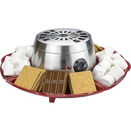 Brentwood Appliances TS603 Indoor Electric Stainless Steel S’Mores Maker with 4 Trays and 4 Roasting Forks, One Size, Multicolored