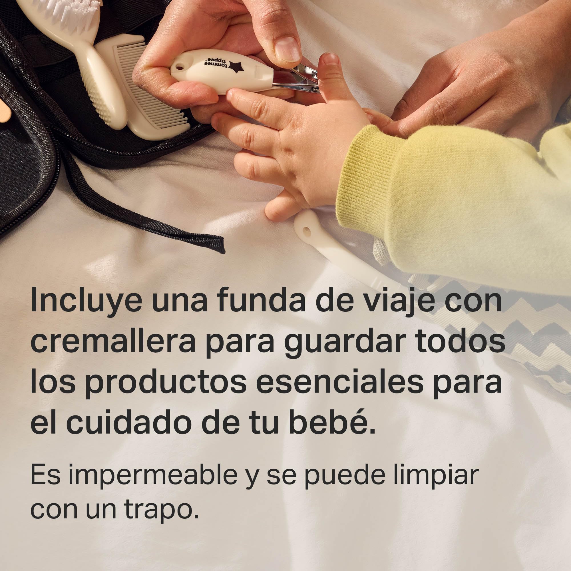 Tommee Tippee Set de Cuidado y Aseo para Bebé, 9 Artículos Esenciales para el Cuidado del Recién Nacido, Funda de Viaje Impermeable y Fácil de Limpiar, Diseño puede variar — view 6