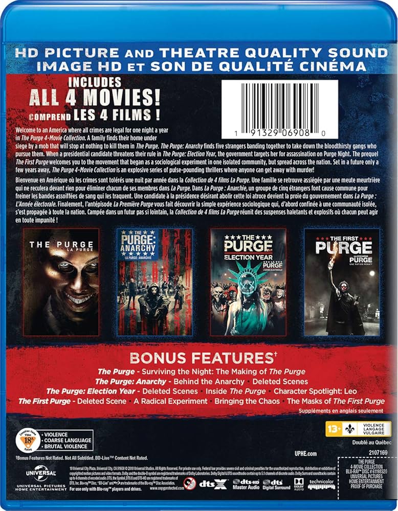 (未使用･未開封品)The Purge: 4-Movie Collection [DVD] The Purge - 4-Movie-Collection [Blu-ray] [Region Free