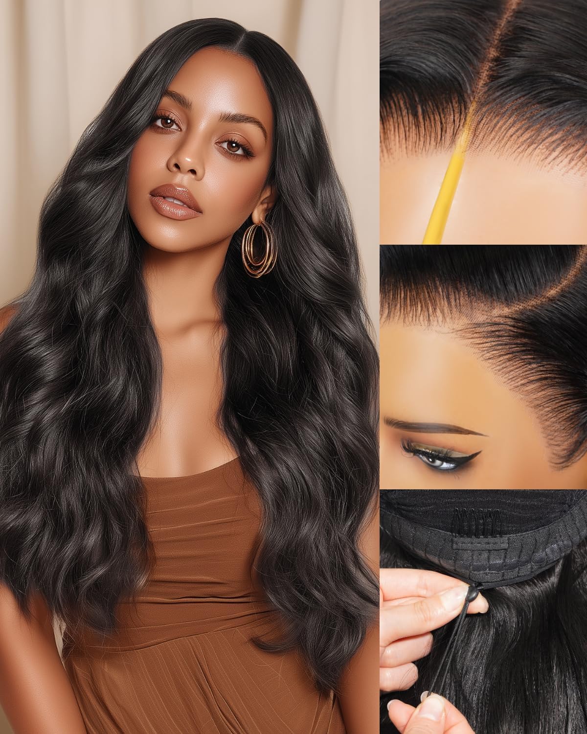 Arabella 13x6 HD Lace Front Wigs Human Hair Body Wave Human hair Wig 22inch 22 Inch Natural color