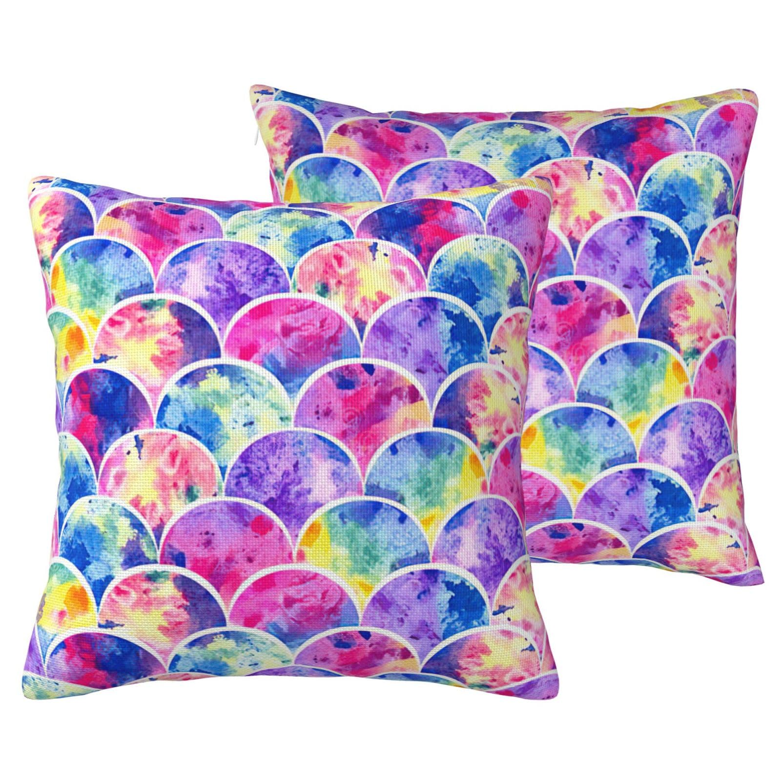Housse de coussin sirène arc-en-ciel pour canapé : sublimez votre salon chaleureux
