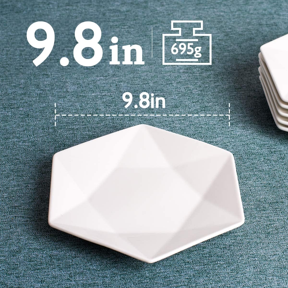 DELLING 8 Oz Ramekins & 9.8 inch Geometric Dinner Plates set of 6 * 2