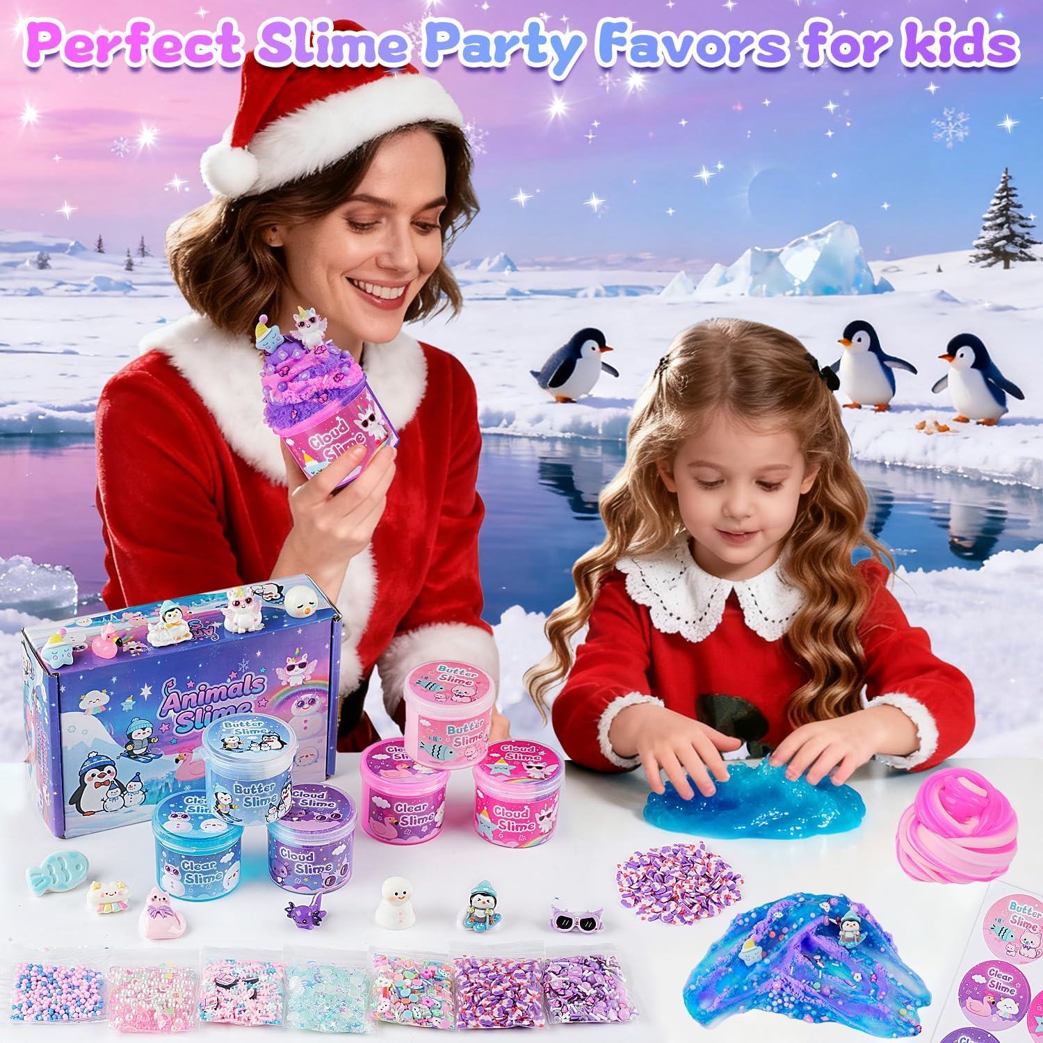 6 Pack Slimes, Slime for Kids Animal Wonderland, Butter Cloud Slime kit for Girls Ages 8-12, Toys for Girls and Boys, Birthday Halloween Christmas Party Favors for Kids Goodie Bag Stuffers