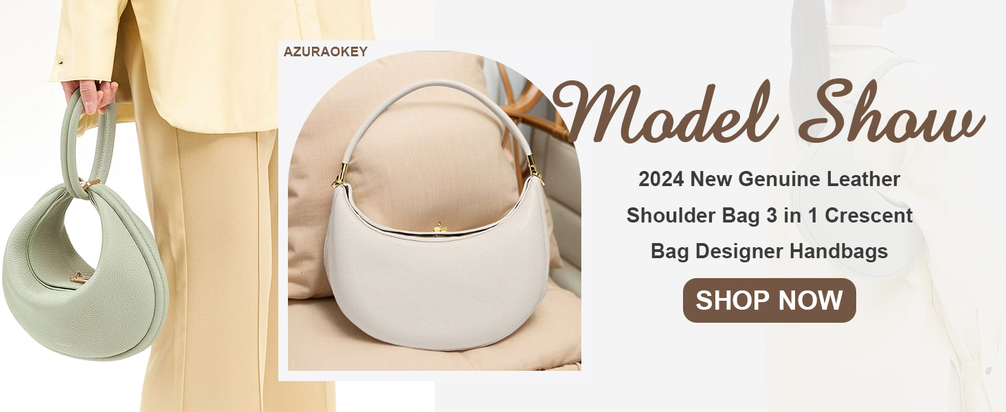 Amazon.com: AZURAOKEY 3 In 1 Leather Crescent Bag for Women