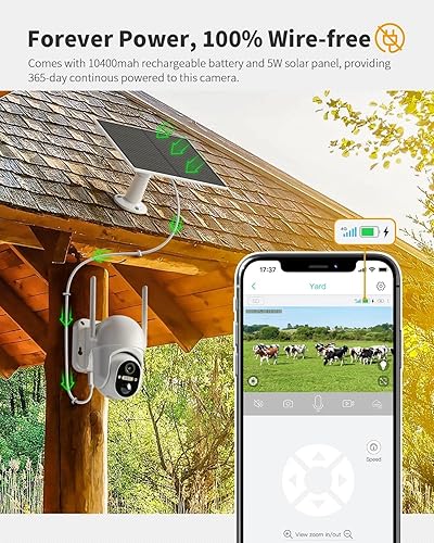 Vista 4 de Ebitcam Las cámaras de seguridad celular 4G LTE incluyen tarjeta SD y SIM, cámara con energía solar, no necesita WiFi, video en vivo 2K, vista