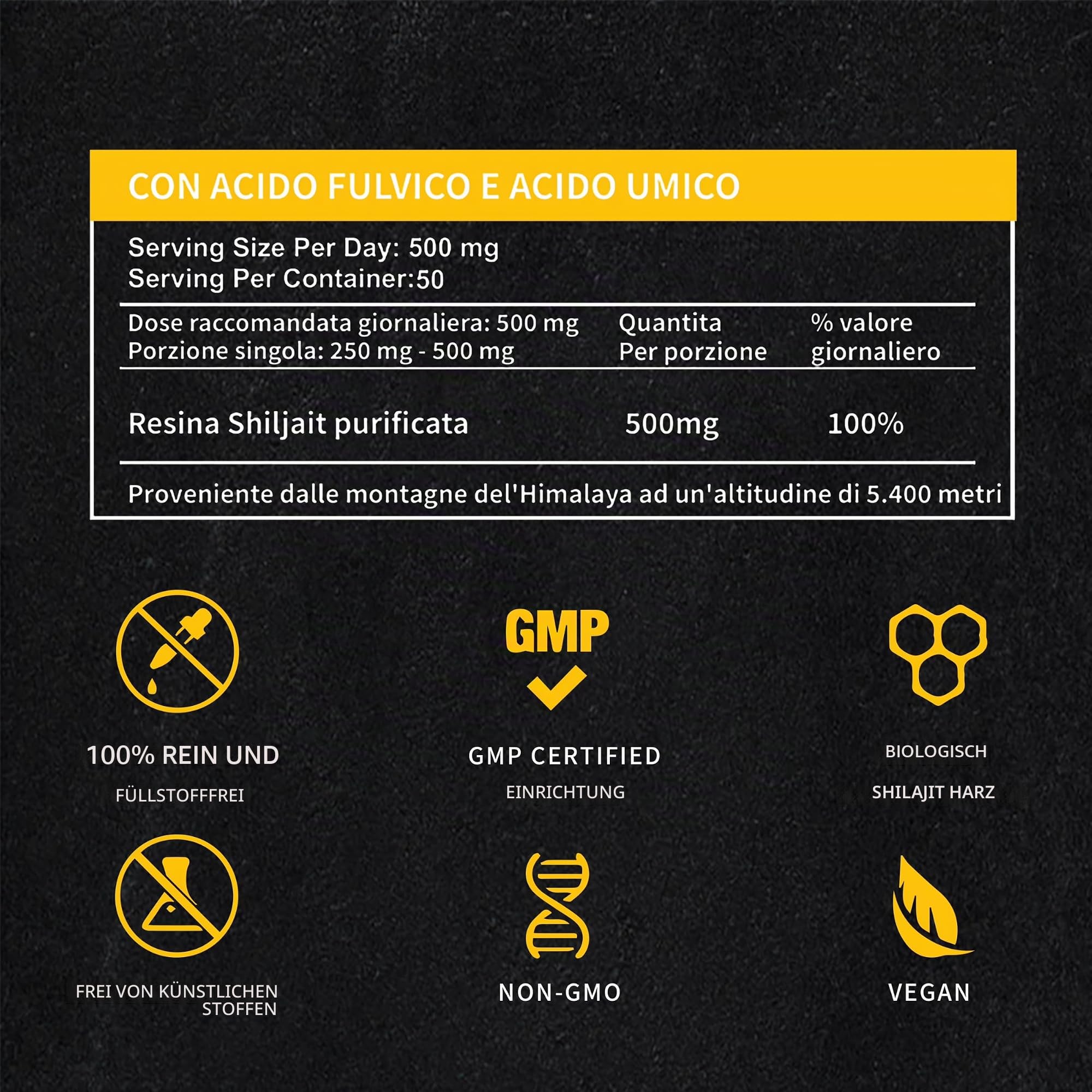 SHILAJIT DOZ - 50 g | Premium Goldqualität | Natürlicher Energie- und Gedächtnisverstärker | reiner Himalaya-Extrakt | 85 Mineralien & Fulvinsäure | Gesundheit und Immunverstärkung