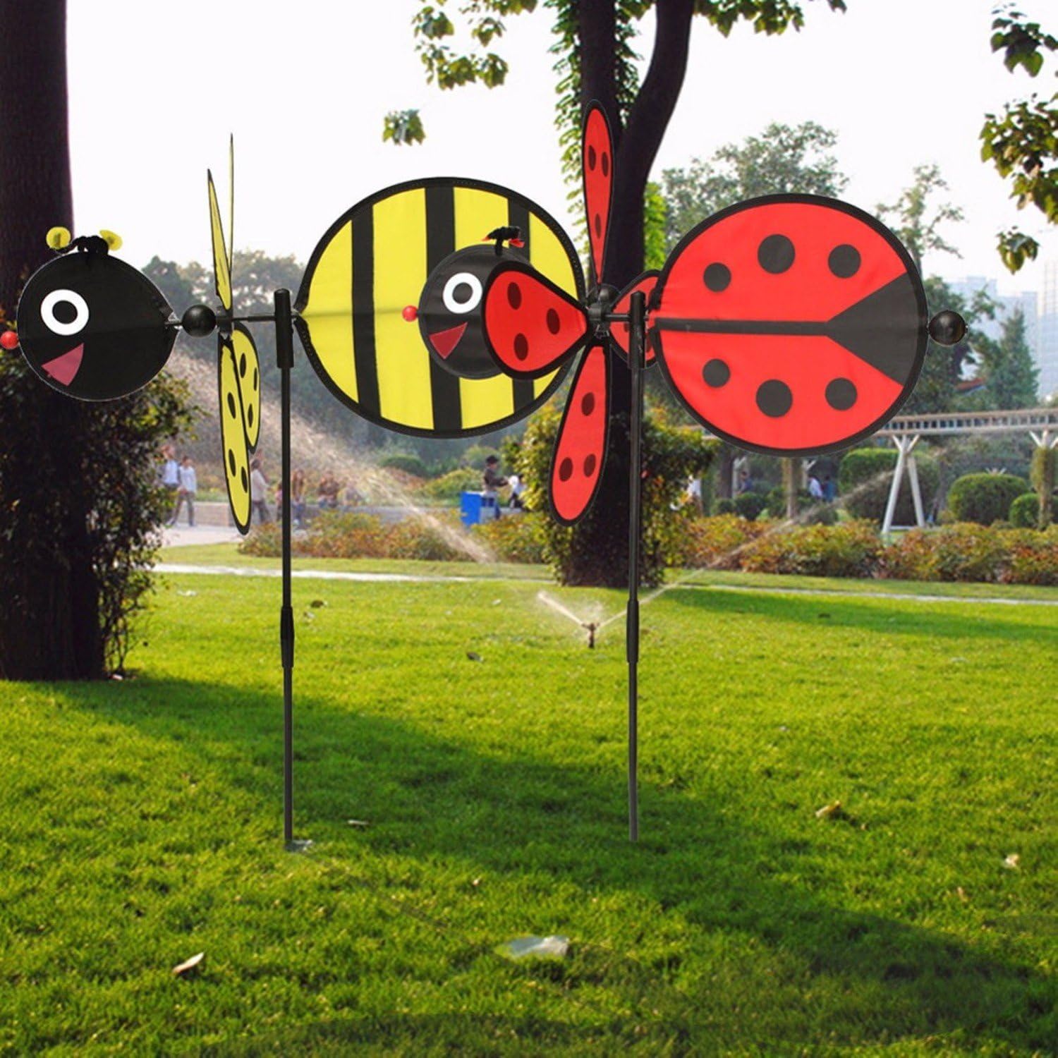 Wind Spinners Bumble Cloth Bee Home Yard Garden Decor Wings Easy To Rotate, Beautiful Can Be Used For Balcony Viewing,available Outdoor Use