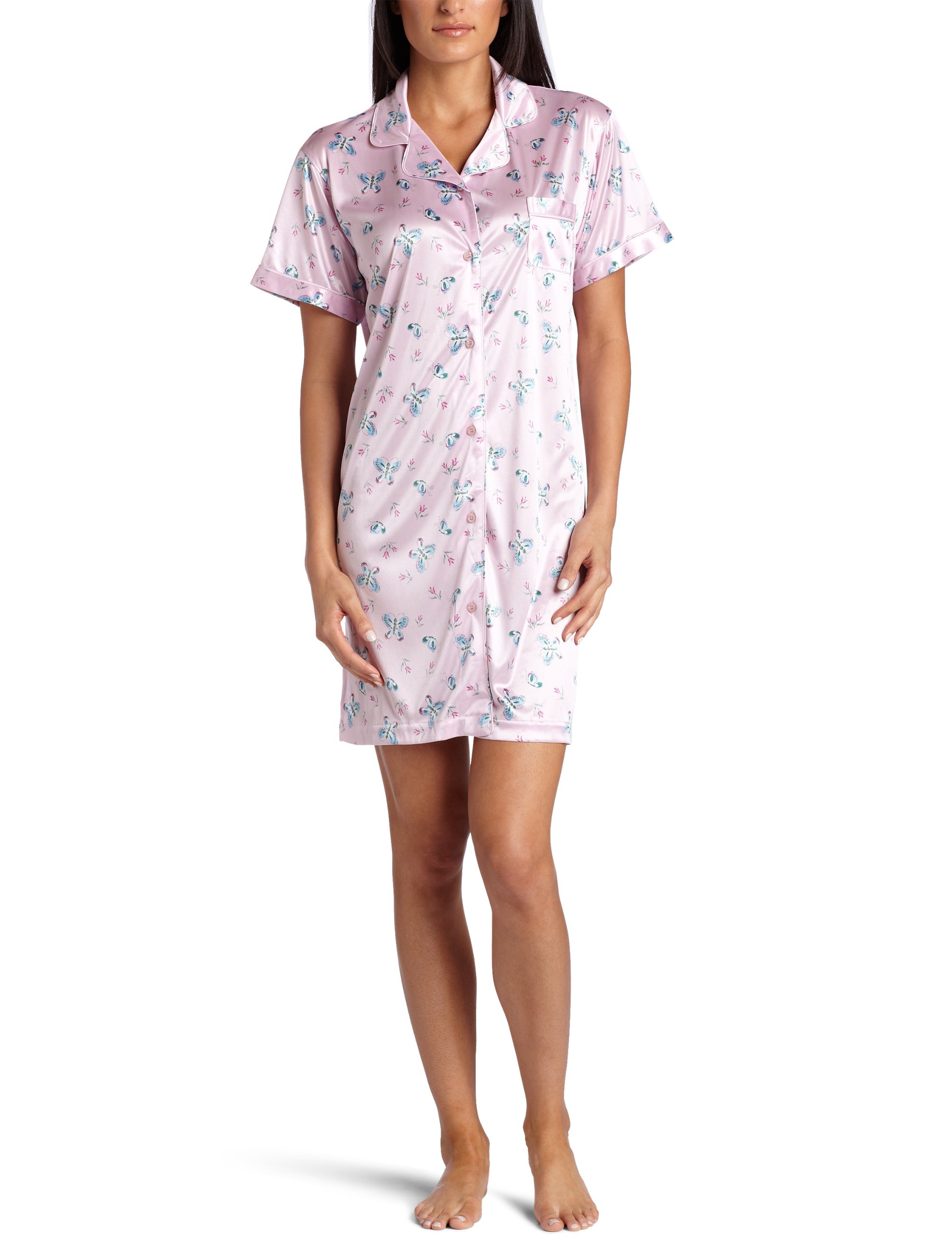 INTIMO hembra Butterfly camisa de noche,Tulip Pink,gran
