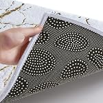 QJHOMO Marble Bathroom Rug White and Gold Decor Bathroom Rugs Non Slip Bath Mat Super Absorbent Microfiber Plush Bathmat Machine Washable Floor Carpet for Tub, Shower, Bedroom 16"x24"