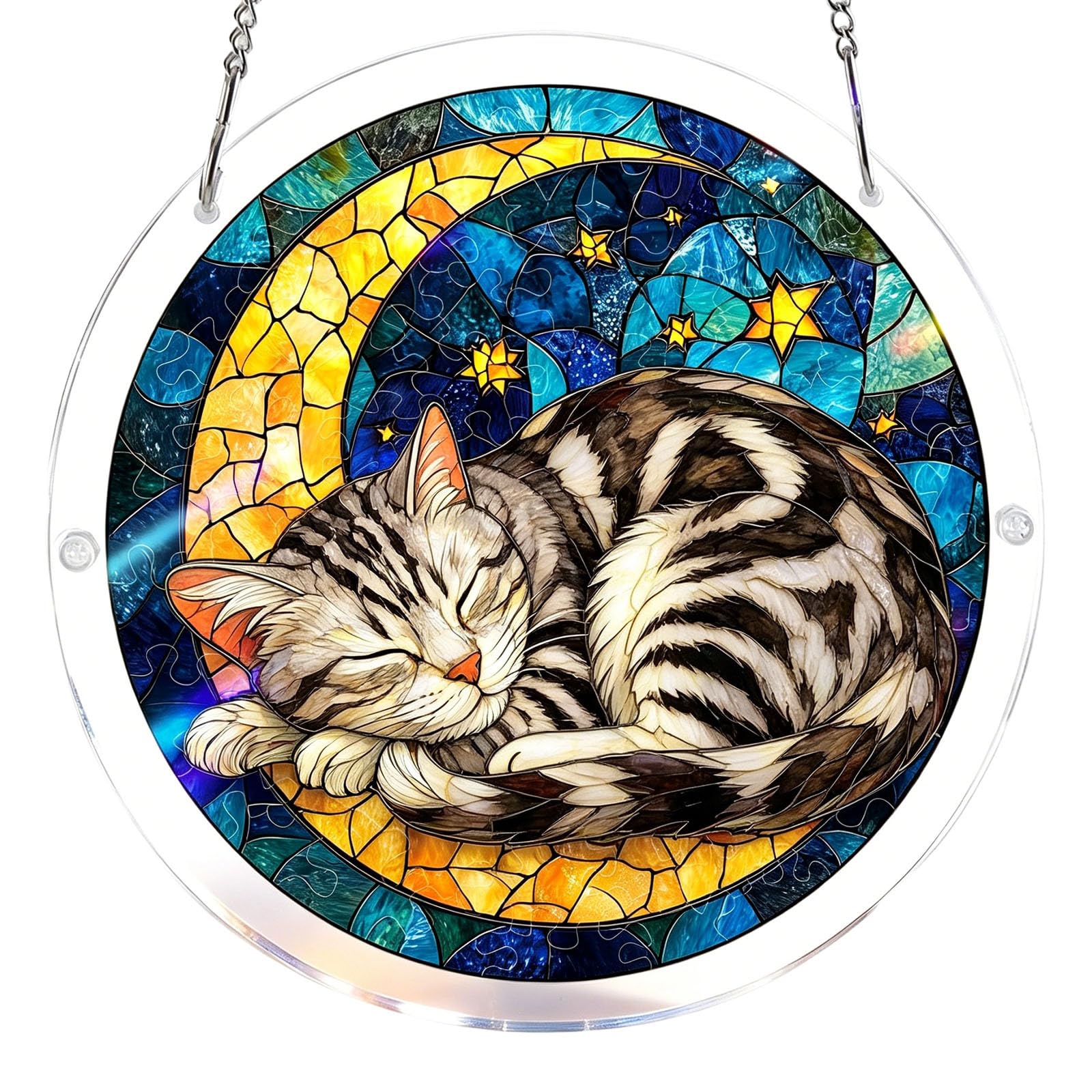 Acrylic Jigsaw Puzzle Suncatcher,Acrylic Puzzle Suncatcher,for Doors Garden and Window Hanging&Birthday Mom Women Adults Gift-19 CM,A — view 21