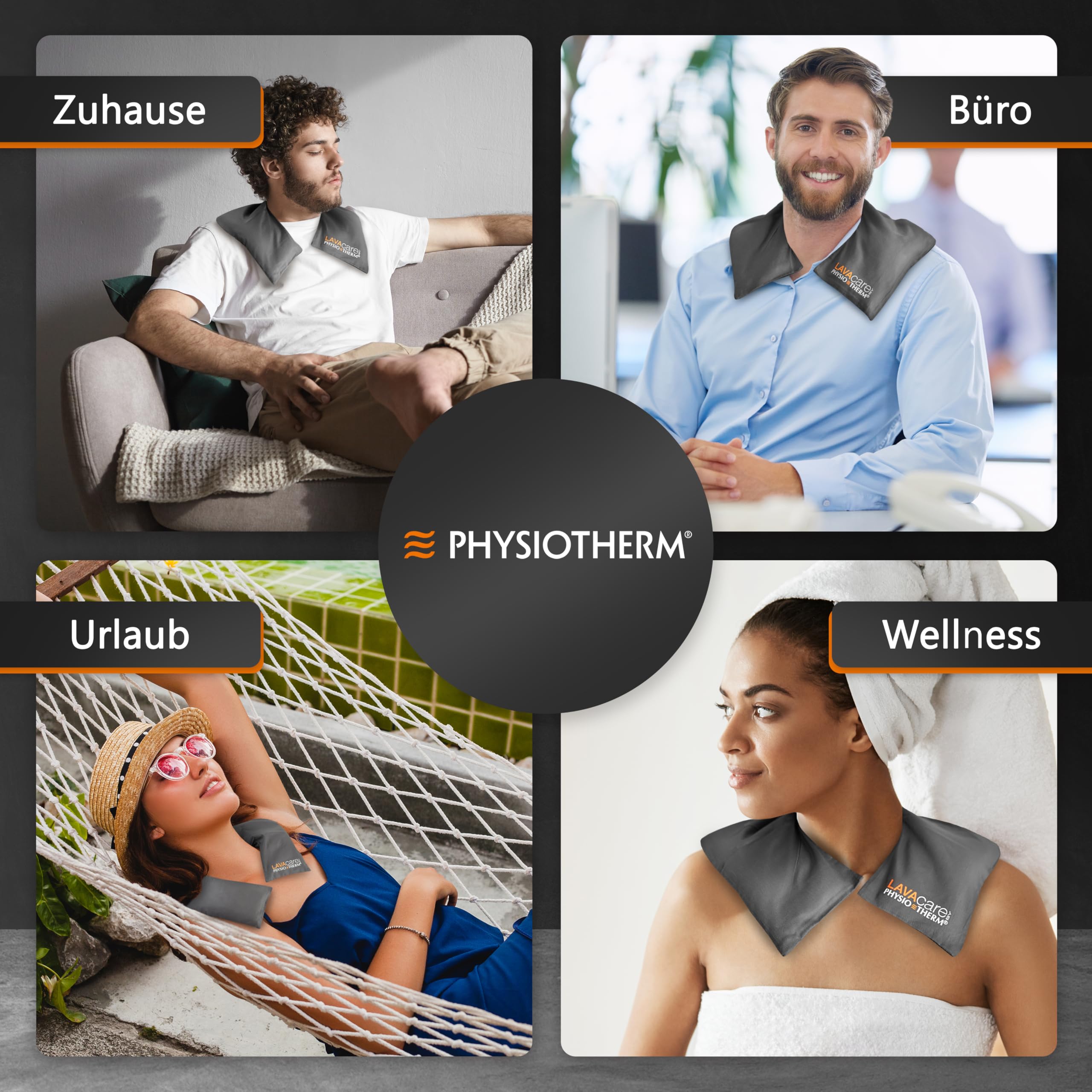 LAVAcare Physiotherm®Nackenkissen Kalt & Warm • Ergonomisches Nackenhörnchen • Kälte- & Wärmekissen für Nacken & Schultern • Mikrowelle & Gefrierfach geeignet • Kissen bei Nackenverspannungen