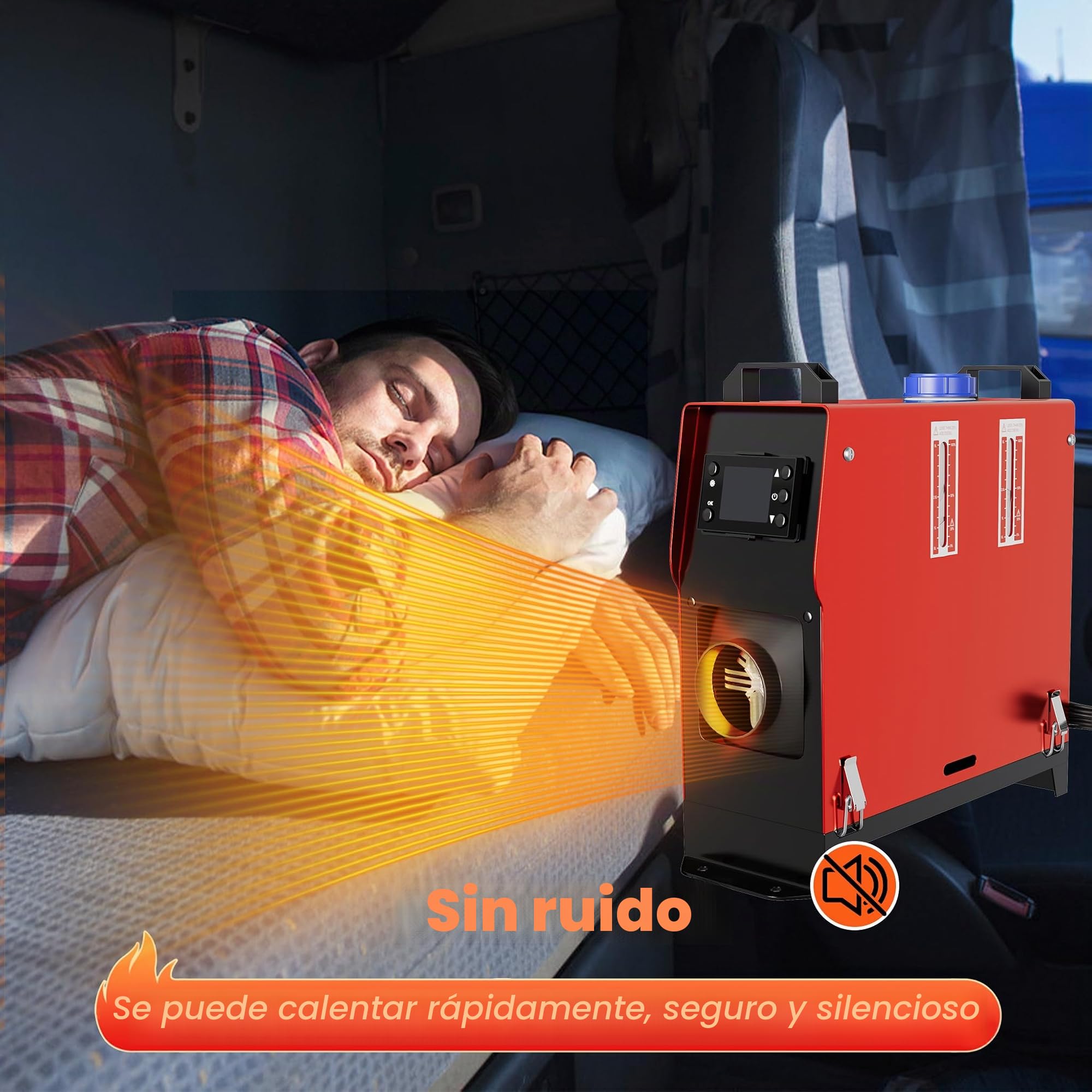 UISEBRT Calefacción diésel de parada de 8 kW, calefacción diésel de parada, calentador diésel, calefacción diésel de aire con mando a distancia, monitor LCD silenciador para camión, caravana, RV