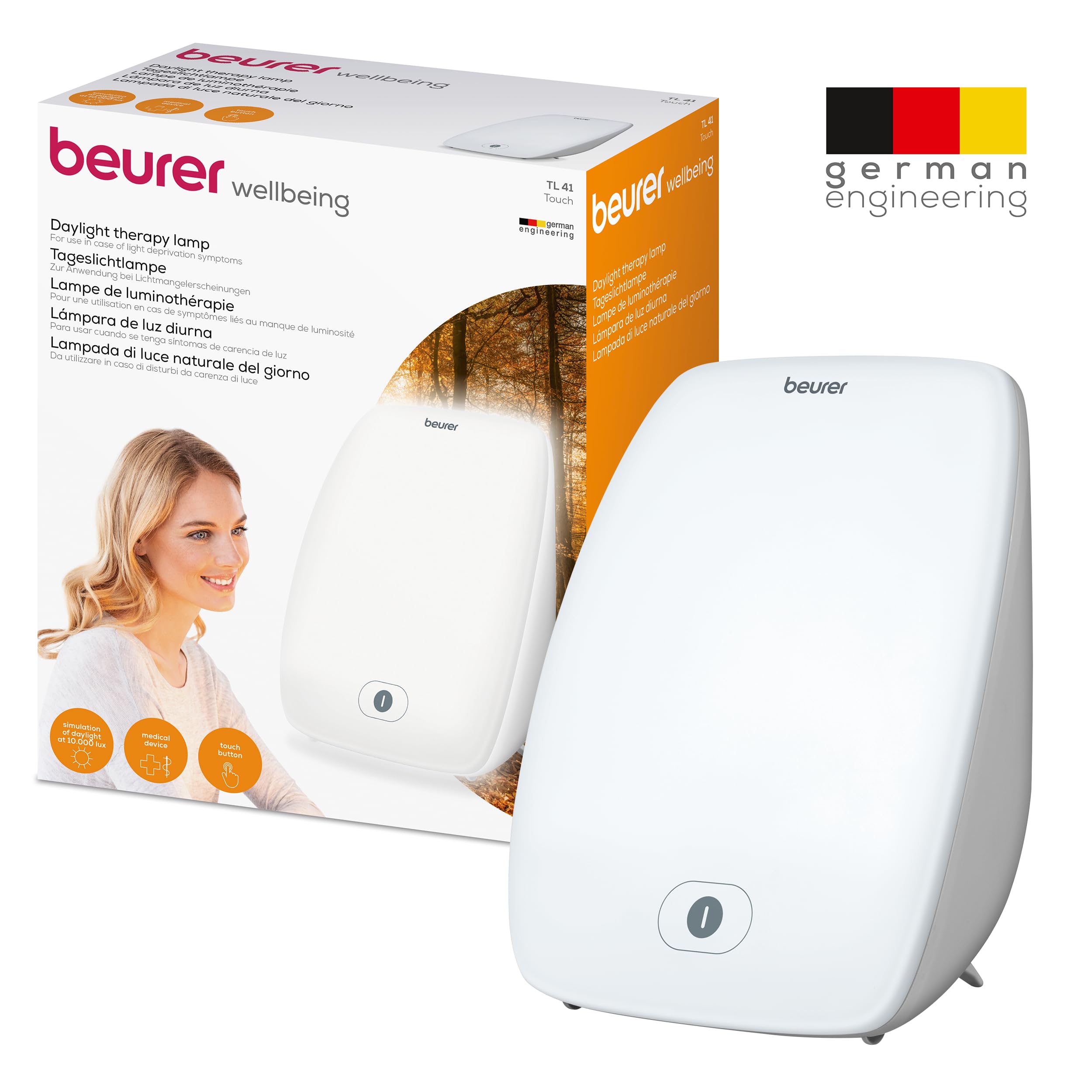 Beurer TL 41 Lámpara de luz diurna, mayor bienestar gracias a la simulación de la luz diurna, ideal para el escritorio