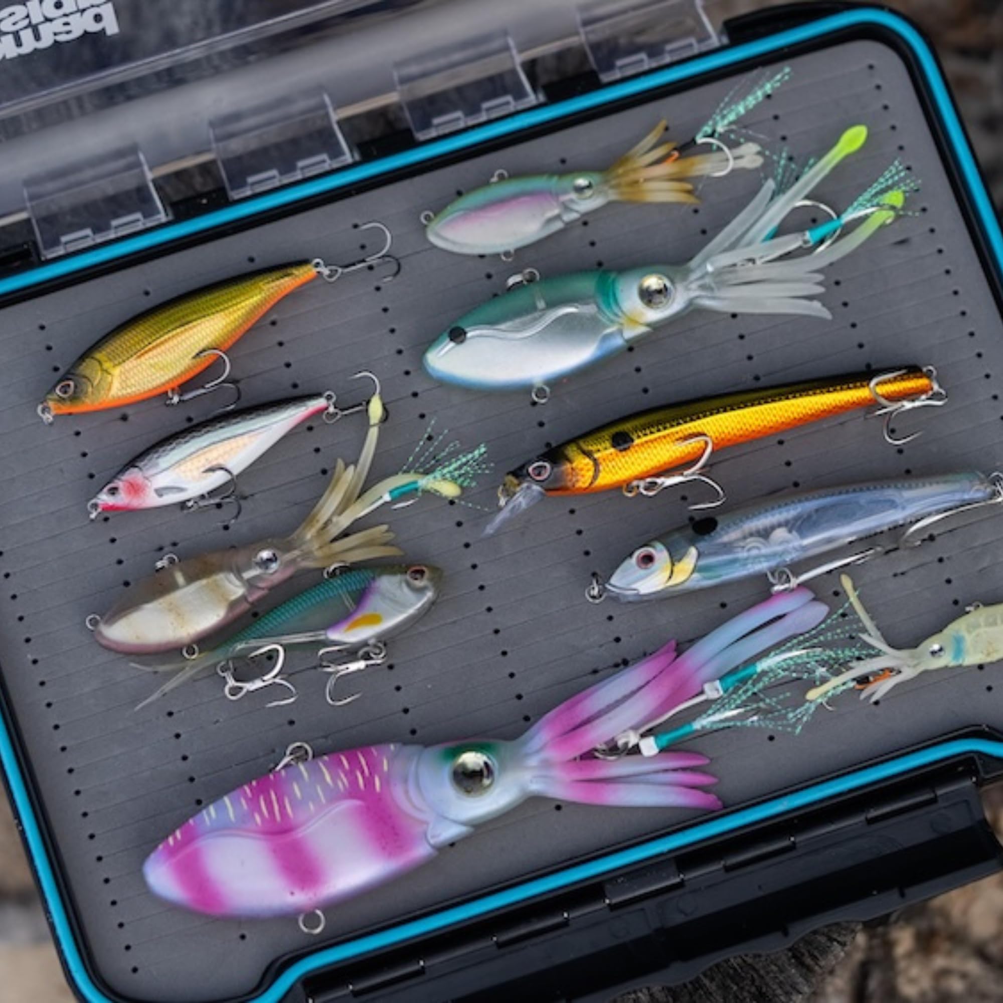 Nomad Design Vibe Storage Fishing Tackle Box – Double‑Sided, Waterproof, Foam‑Backed Fishing Lure Organizer for Vertrex & Swim Vibes – Large 11½″ × 8½″ : Sports & Outdoors