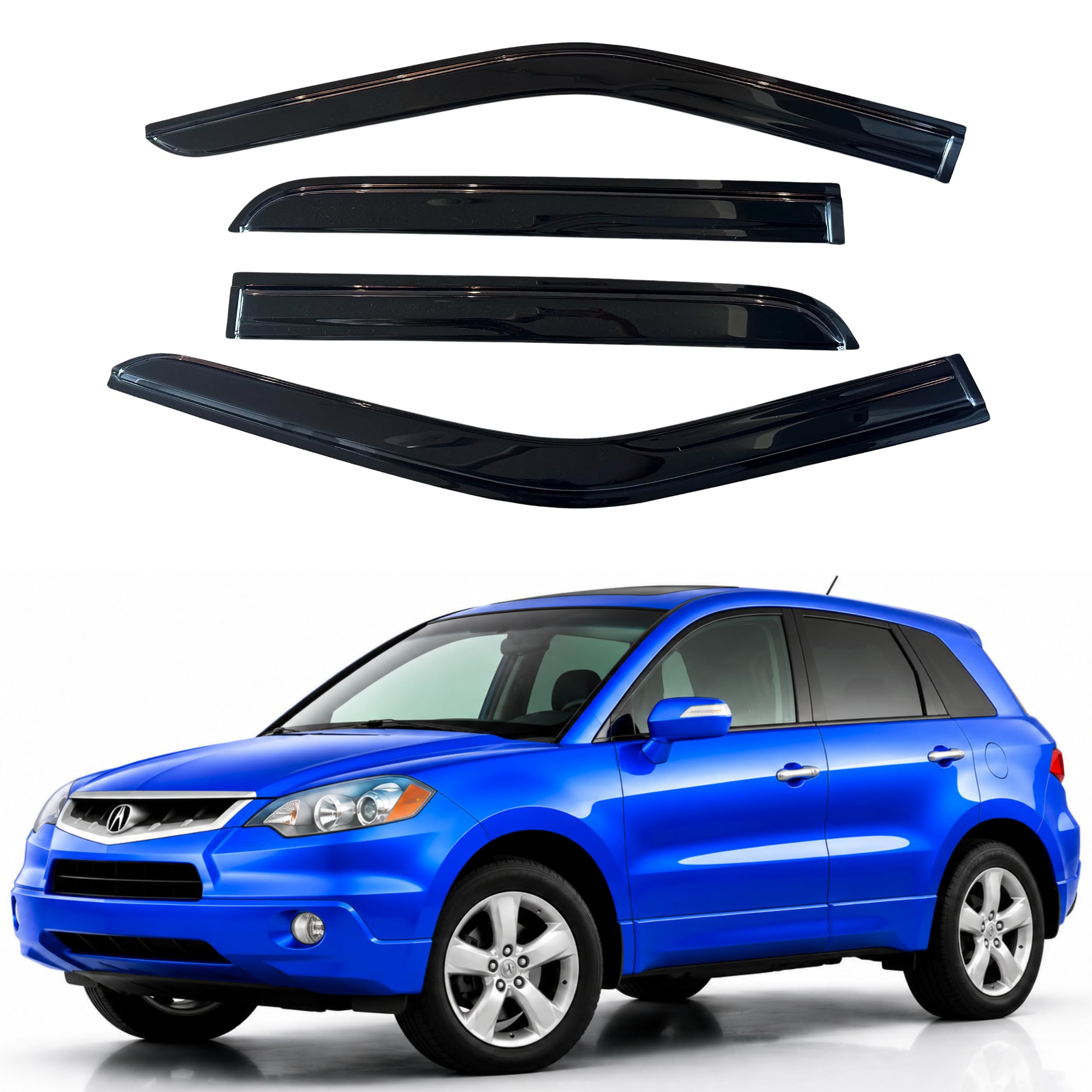 IG Window Visors Fit for 2007-2012 Acura RDX, Out-Channel Rain Guards Vent Wind Deflectors 4PC, Car Accessories for 07-12 Acura RDX