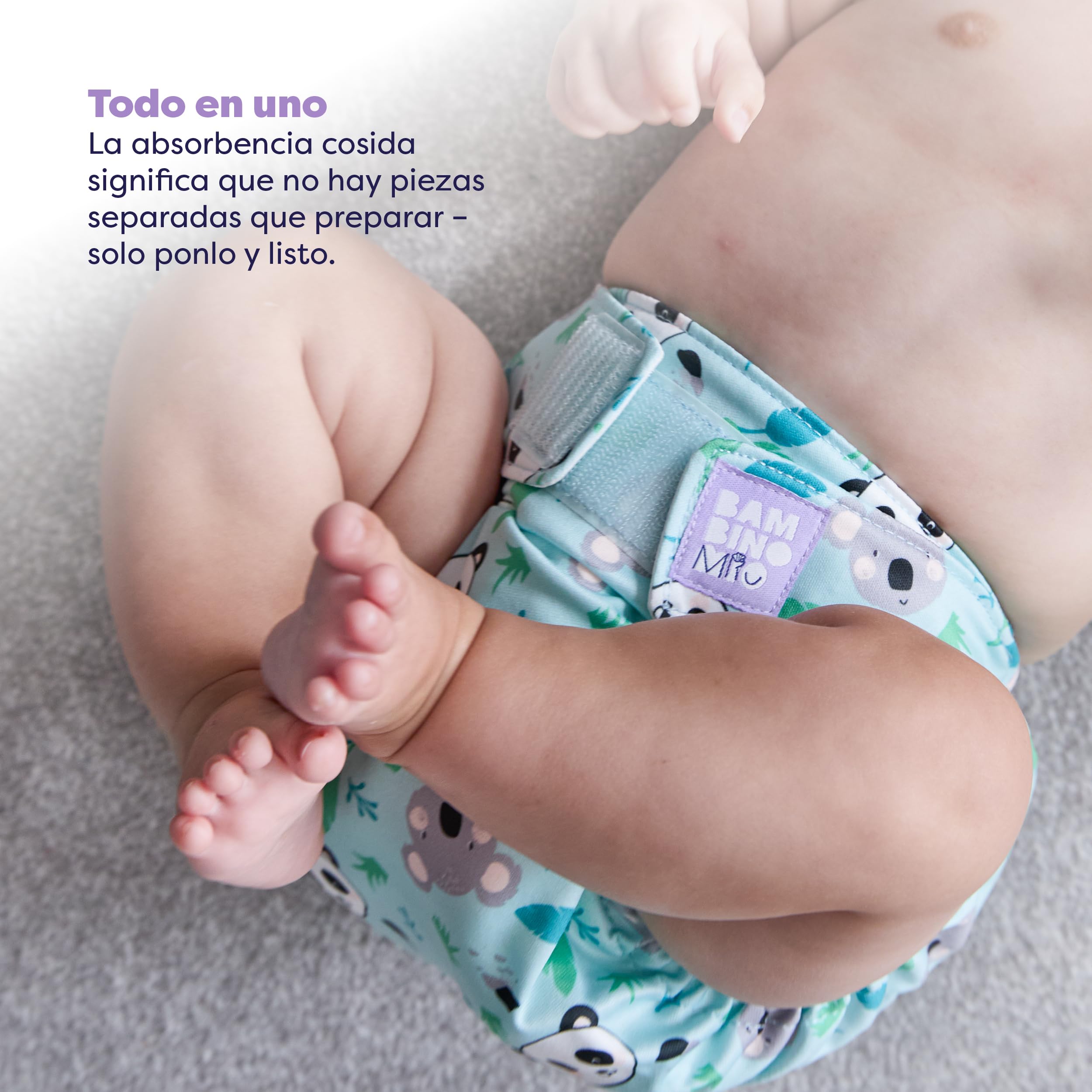 Bambino Mio Paquetes de 3 pañales reutilizables Miosolo Classic (ANIMALES) - pañales de tela «todo en uno», pañales lavables de talla única, resistentes a las fugas y absorbentes