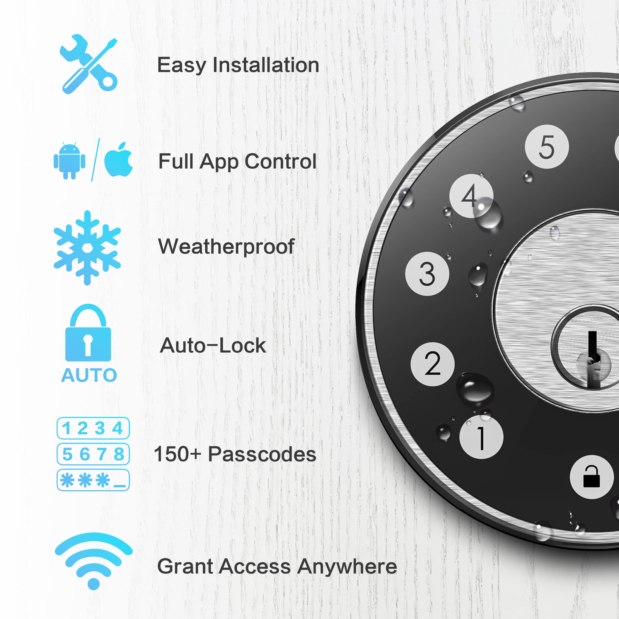 Sifely Smart Lock, Smart Lock Front Door, Keyless Entry Door Lock