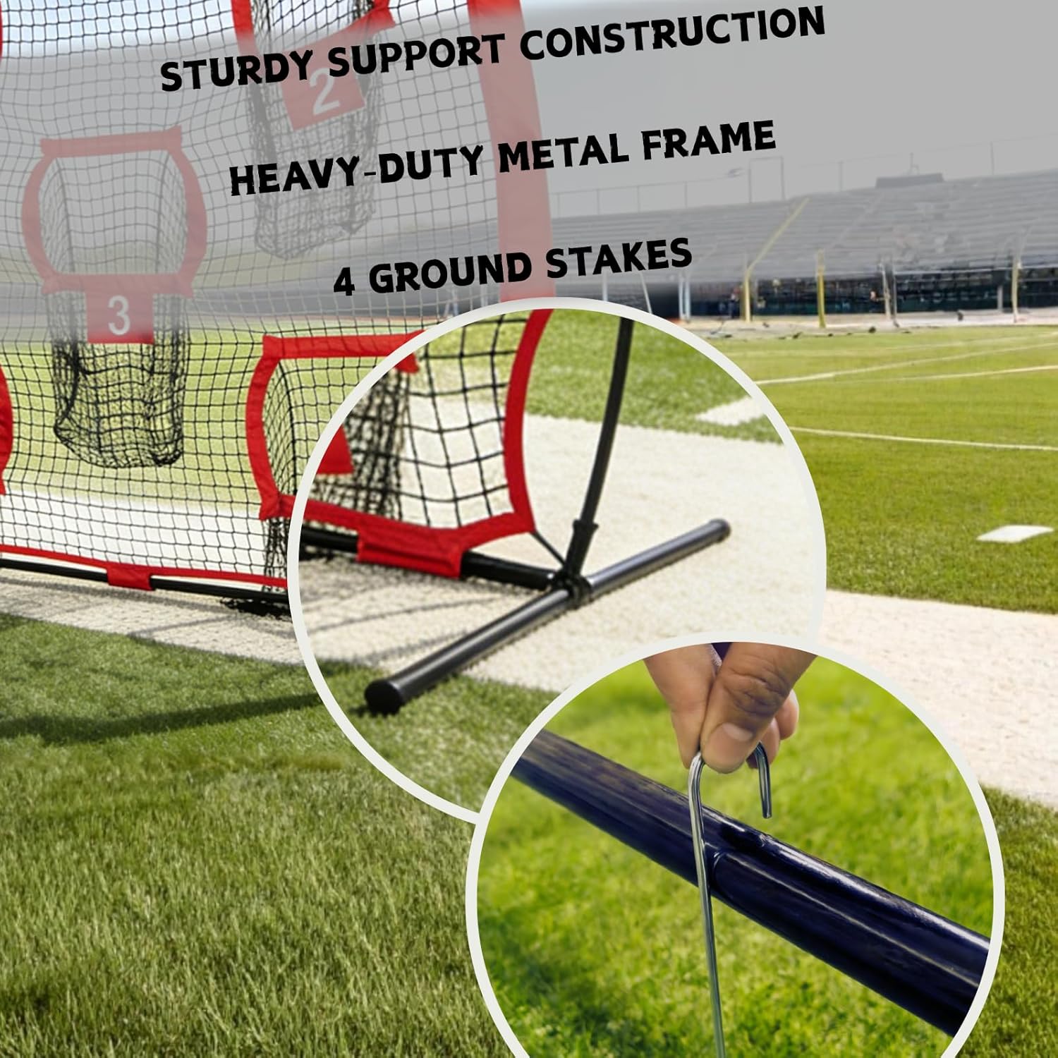 7x7ft Football Throwing Net Football Target Quarterback Training Equipment with 5 Targets Great for Quarterback & Youth Practice Includes Compact Carrying Bag