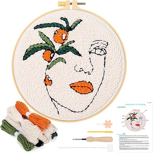 JSRQT 3 Pièces Kit De Déarrage De Broderie,DIY Point De Croix Broderie