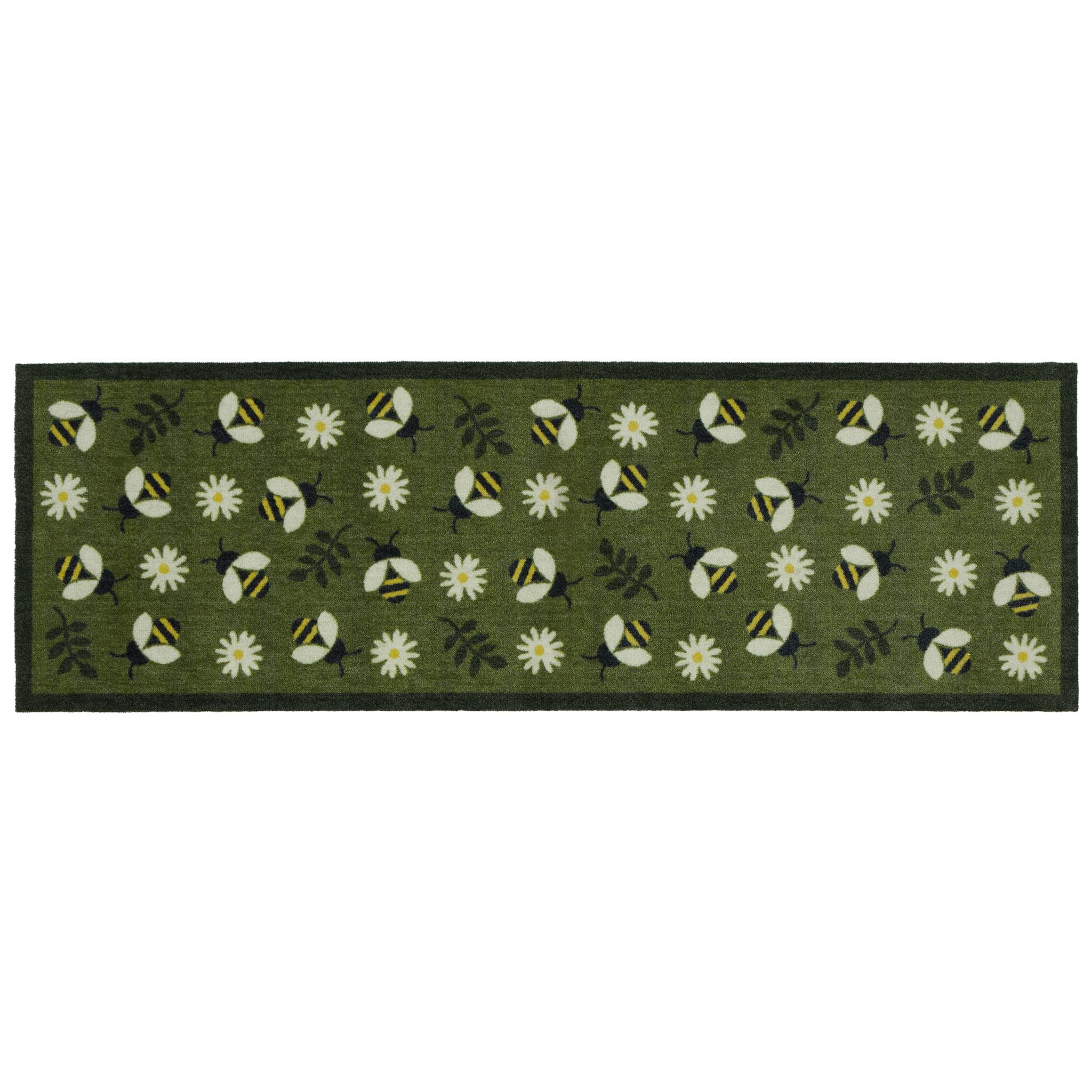 My Mat Nylon Indoor Pattern Daisy Bee Washable Doormat for Hallway, Kitchen, Front Door 50x150cm