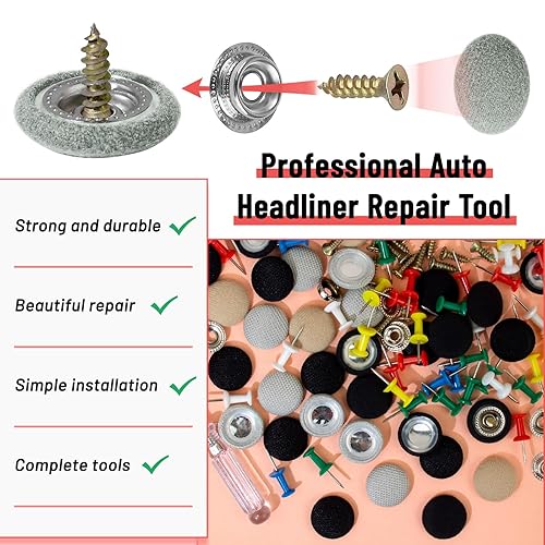 Miniatura 9 de 362 piezas de kit de reparación de techo de techo de automóvil, 90 kits de pasadores de presión para techo de automóvil, retenedor de remaches para