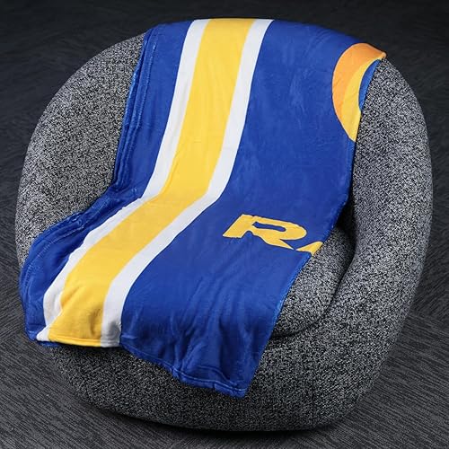 Miniatura 4 de FOCO NFL - Manta suave de felpa con micro raschel, 50 x 60 pulgadas, Los Angeles Rams