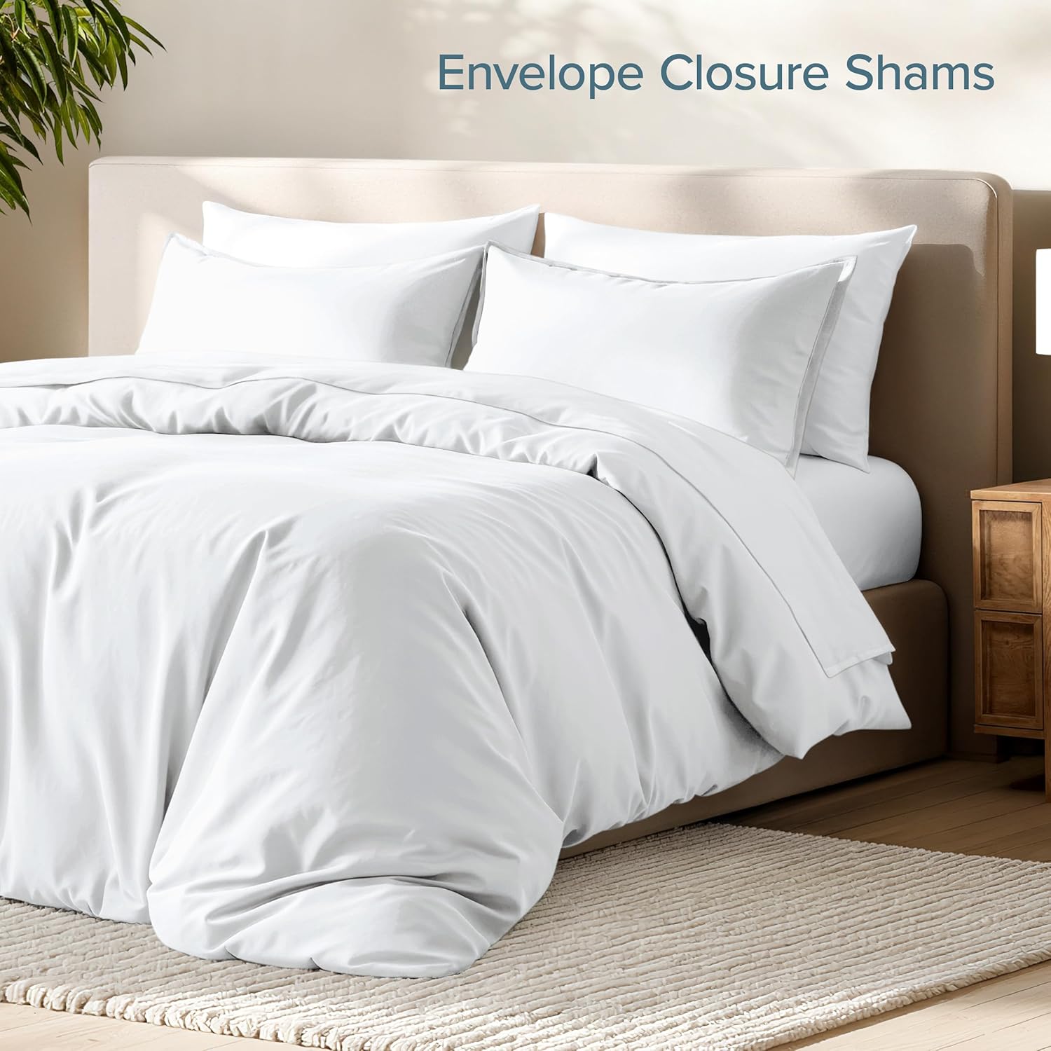 Bare Home Bedding Duvet Cover Queen Size - Premium 1800 Super Soft Duvet Covers Collection - Lightweight, Cooling Duvet Cover - Soft Breathable Bedding (Queen, White)