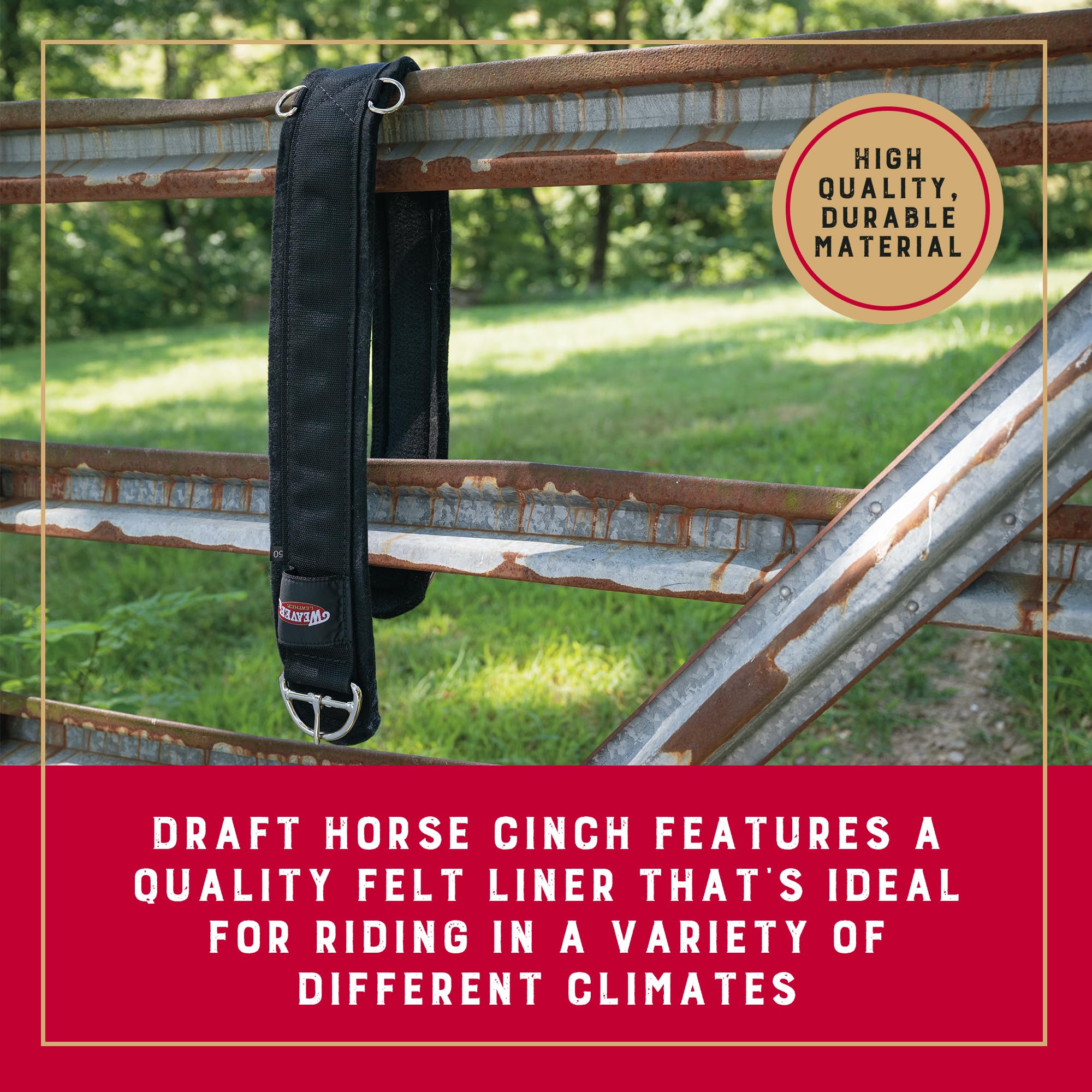 Weaver Leather Deluxe Super Cinch - Caballo de Fieltro Forrado (106,7 cm), Color Negro