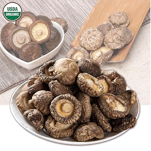 Miniatura 4 de VIGOROUS MOUNTAINS Setas Shiitake Deshidratadas Orgánicas USDA, Hongos Secos Deshidratados para Cocinar 4.23oz, 120g