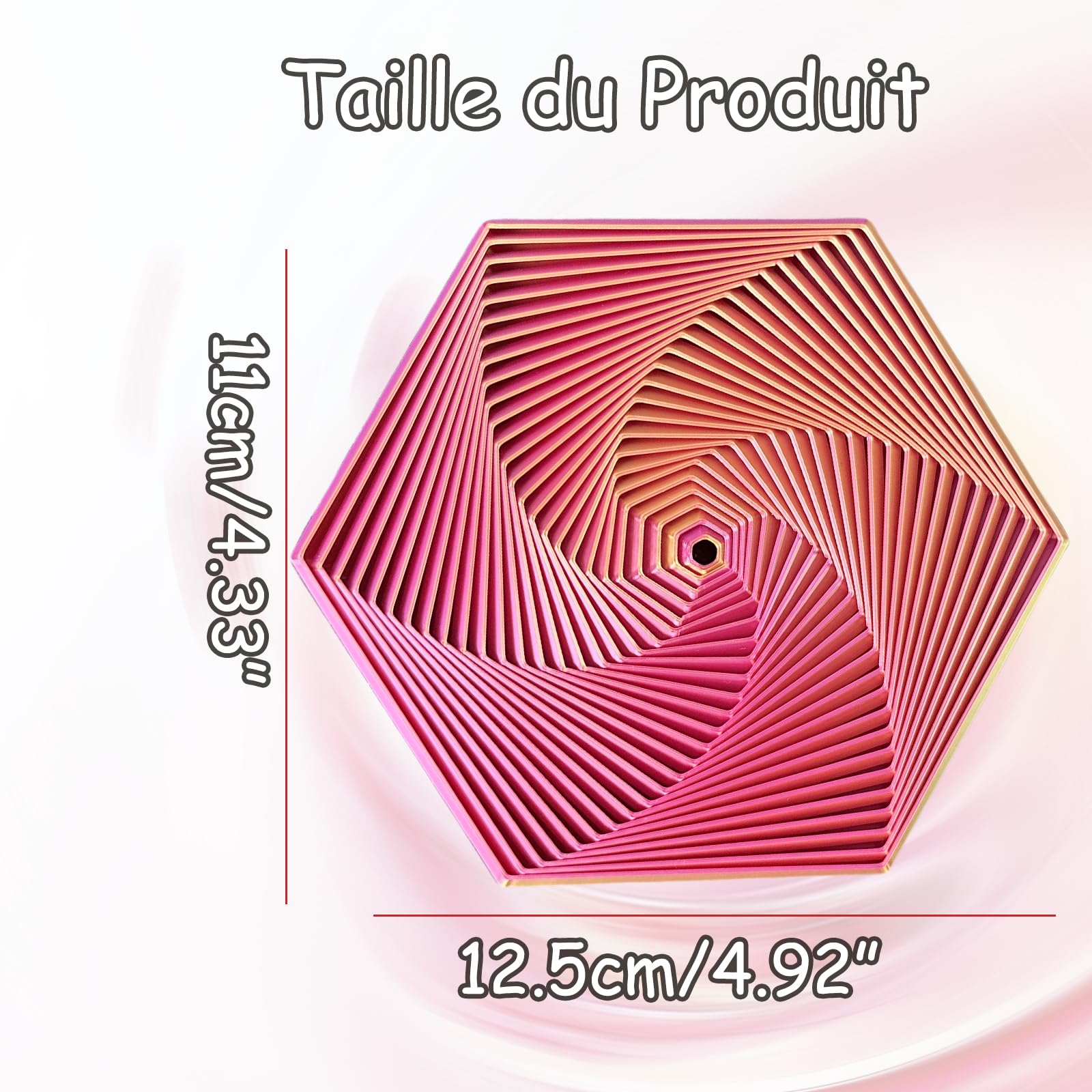 Hexagone Fidget Fractal 14,5 cm, Jouet 3D Anti-Stress à Spirale imprimé en 3D, Jouet sensoriel pour Adultes et Enfants, Réduit Le Stress et l'anxiété Hexagone Fidget Fractal 14,5 cm, Jouet 3D Anti-Stress à Spirale imprimé en 3D, Jouet sensoriel pour Adultes et Enfants, Réduit Le Stress et l'anxiété