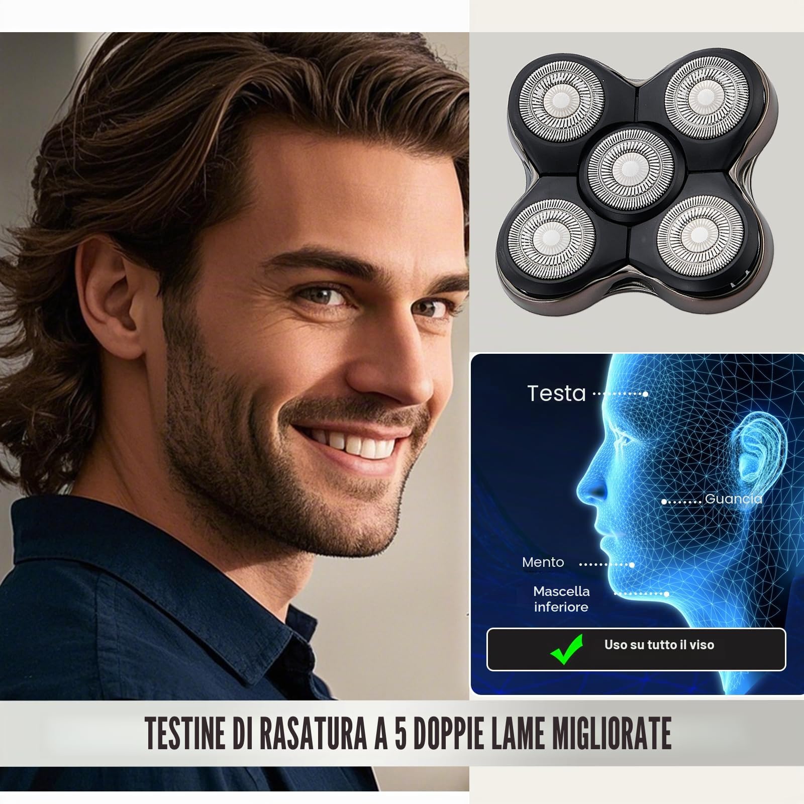 Testine di ricambio per rasoi Rx7 compatibili con rasoi Remington Bald e X R1600/Rx7/Boss X R7120/X R7100 (confezione da 2)