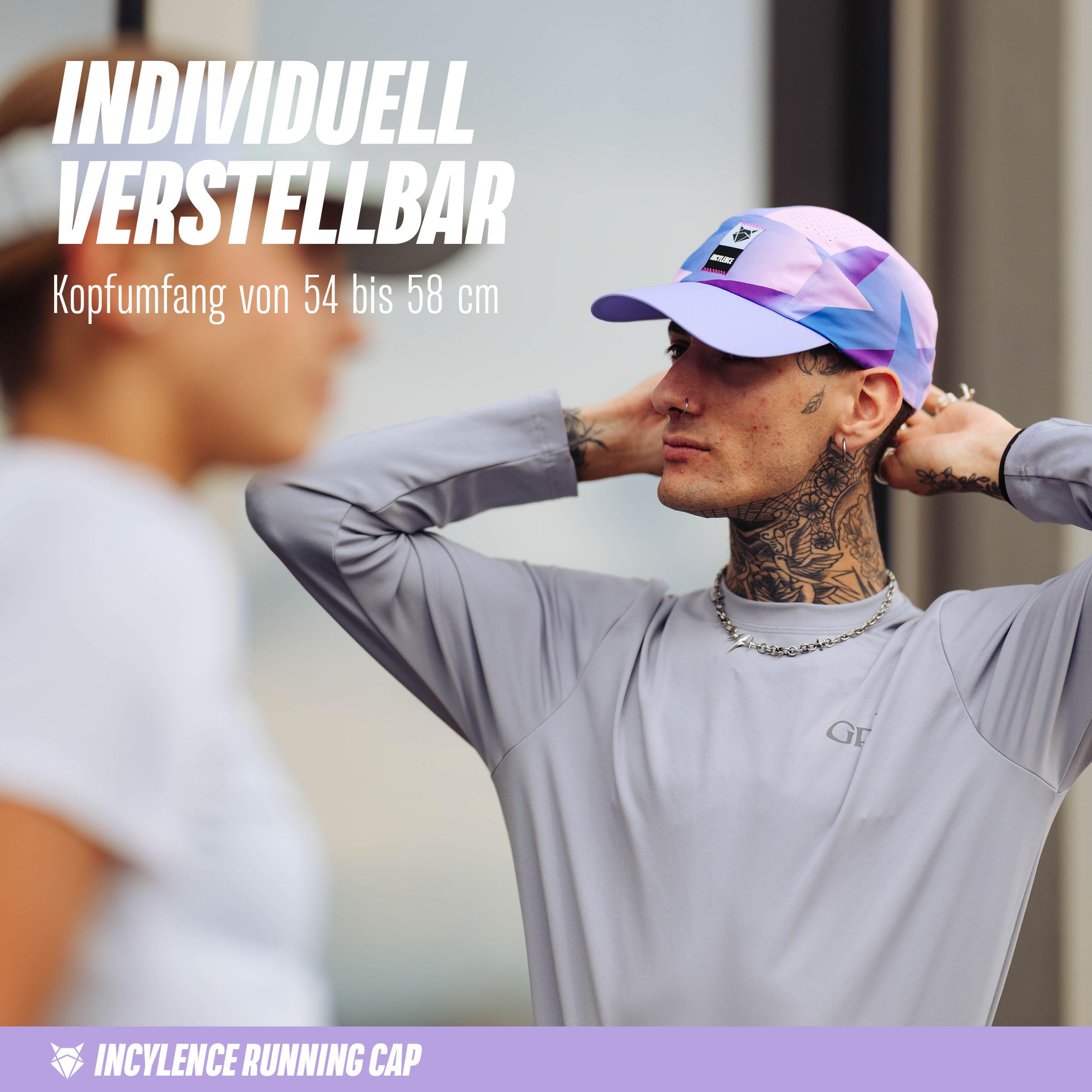 INCYLENCE Casquette de course - Casquette de course ultra légère avec protection UV - Unisexe | Matériau respirant, 100 % polyester, séchage rapide, boucle réglable, taille unique (56 cm), design de visière étroite