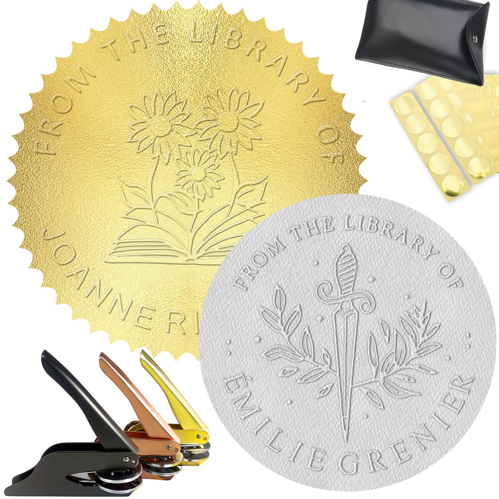 Sponsored Ad – Personalised Custom Book Embosser Stamp with Name Text, Custom Christmas Library Embosser for Readers & Collectors