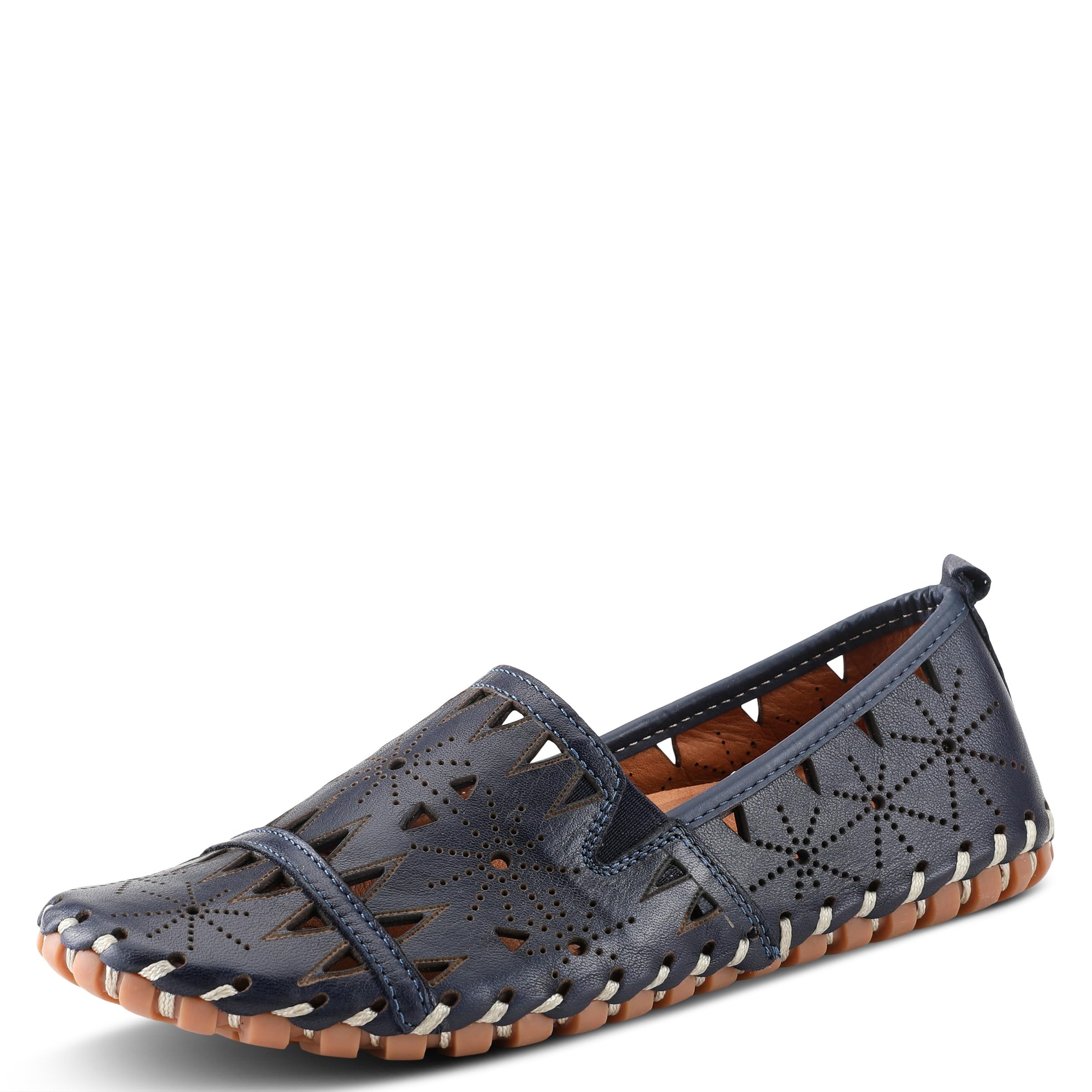 Spring Step Women's Leather Fusaro Loafer Shoe | Comfortable Slip-On Shoes with Rubber Outsole | Ladies Casual Walking Driving Loafers for Work