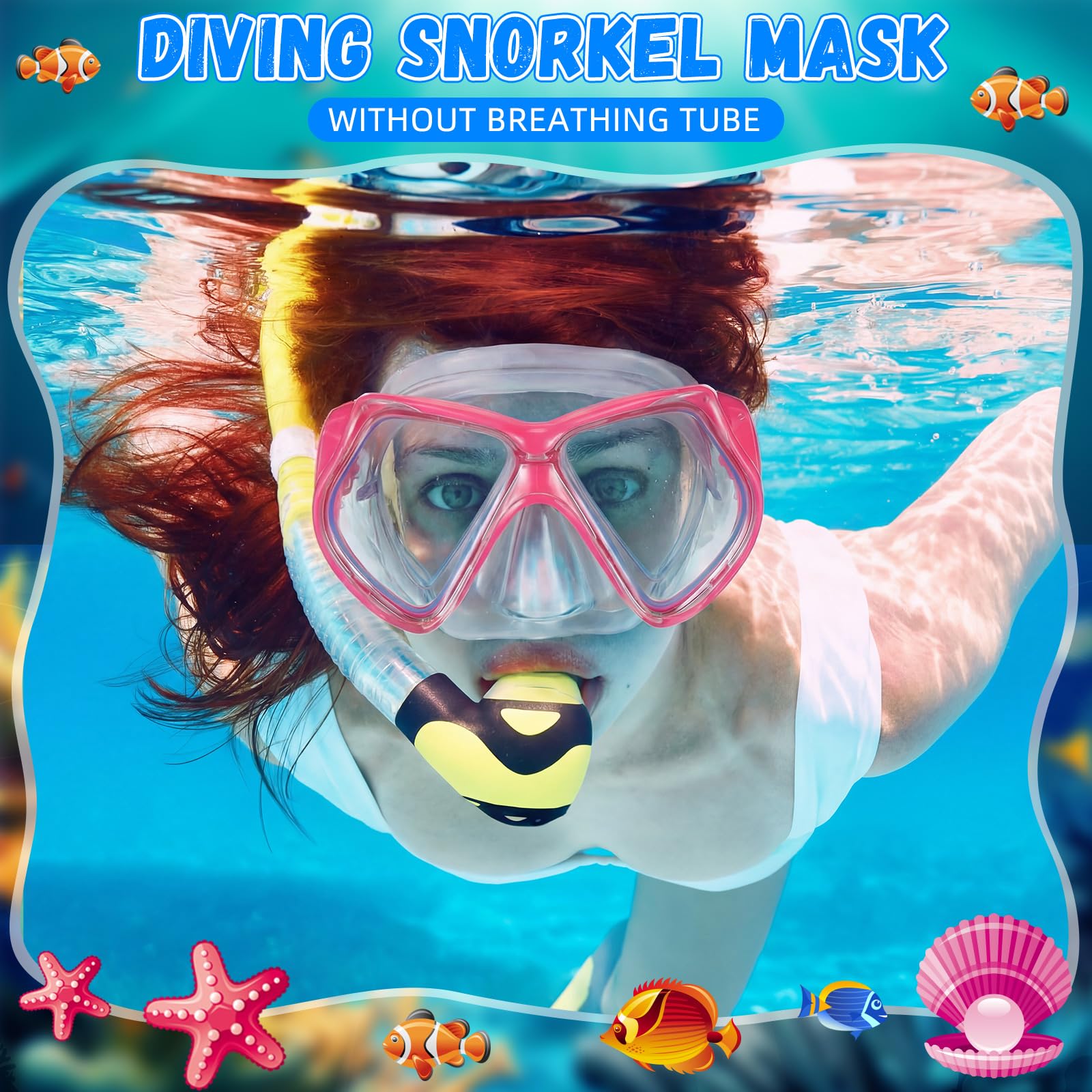 Flutesan 4 gafas de natación para adultos con cubierta para la nariz, correa de tela elástica, gafas de buceo de vidrio templado con envoltura protectora para el cabello