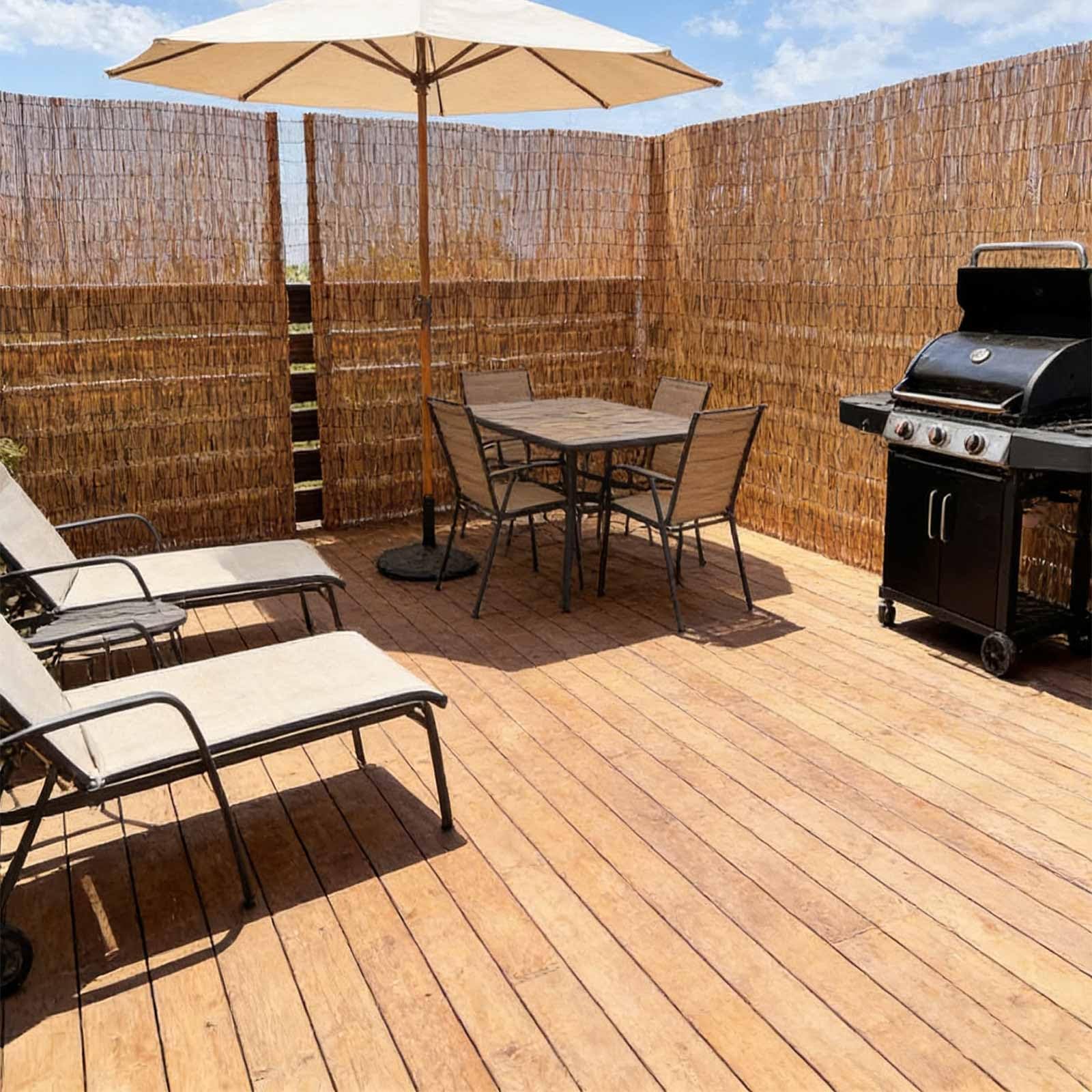 Valla De Cañas Bambú Natural Exterior for Valla Privacidad Rollo De Caña Bambú Madera Jardin Mimbre Ocultacion Fácil De Instalar for Piscina Terraza 1.5x4 1x5 1x3 1.5x5m(Carbonized,160x350cm)