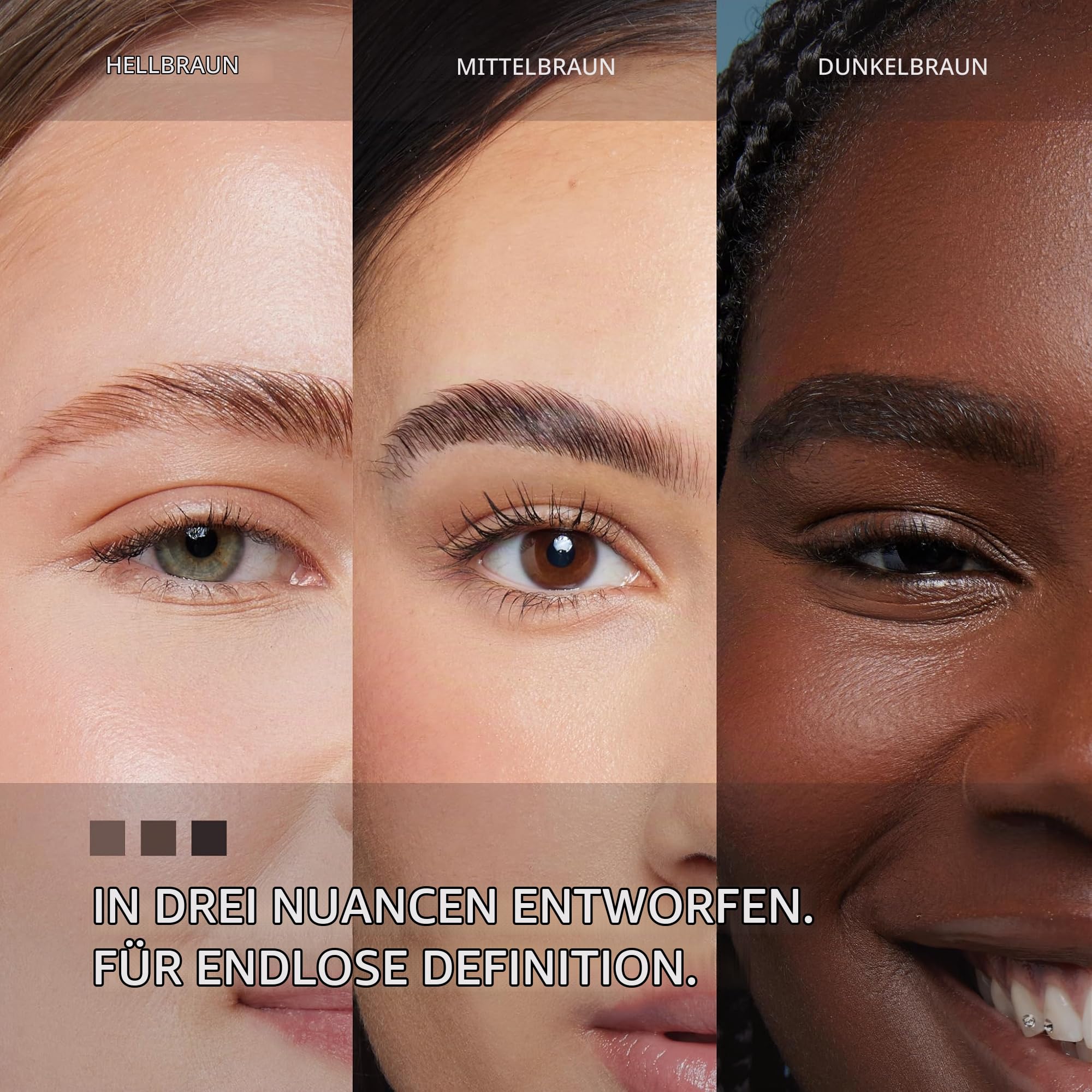 fleeky Augenbrauen-Set Brow Fix, Pomade & Micropen 3in1 - Perfekte Form Schattierung Füllung & Definition für natürliche wischfeste Ergebnisse (brown)
