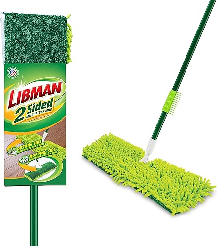 Libman Trapeador de polvo de microfibra de 2 lados de 18 pulgadas, trapeadores secos y húmedos de doble cara para limpieza de pisos, madera dura,