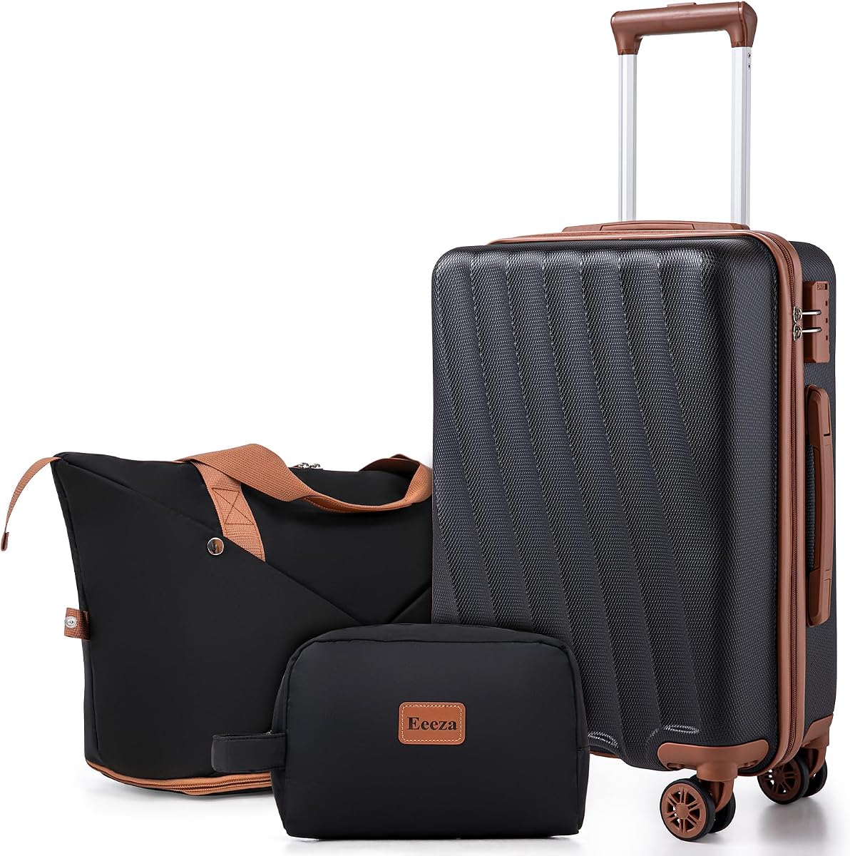 Carry on Luggage Sets 22x14x9 Airline Approved (Black,20"/DB/TB)