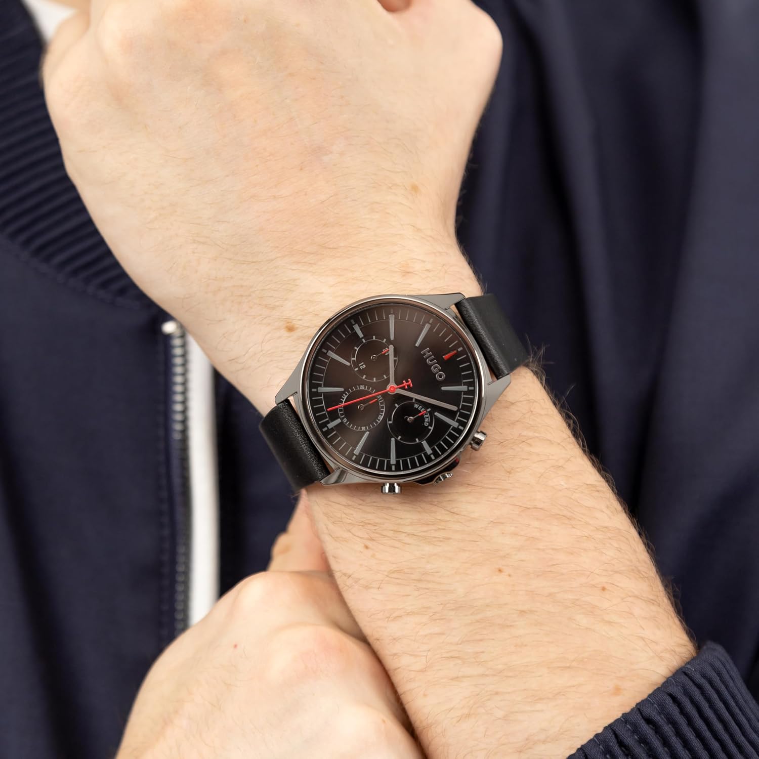 HUGO Men's #Smash Multi Watch – Stainless Steel Case, Multifunction Movement, Stylish and Fun Design, Quartz Accuracy, Bold Everyday Wear - Gift for Him