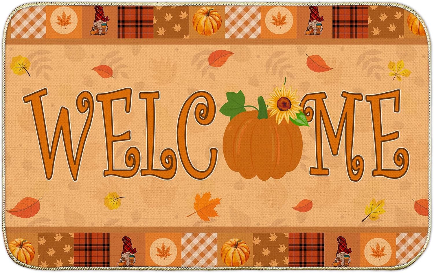 Fall Door Mat, Maple Leaves Mats Outdoor for Front