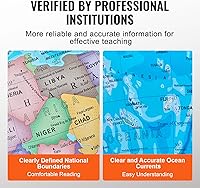 Vista 6 de VEVOR Rotating World Globe with Stand, 13 in/330.2 mm, Educational Geographic Globe with Precise Time Zone ABS Material, 720° Spinning Globe for